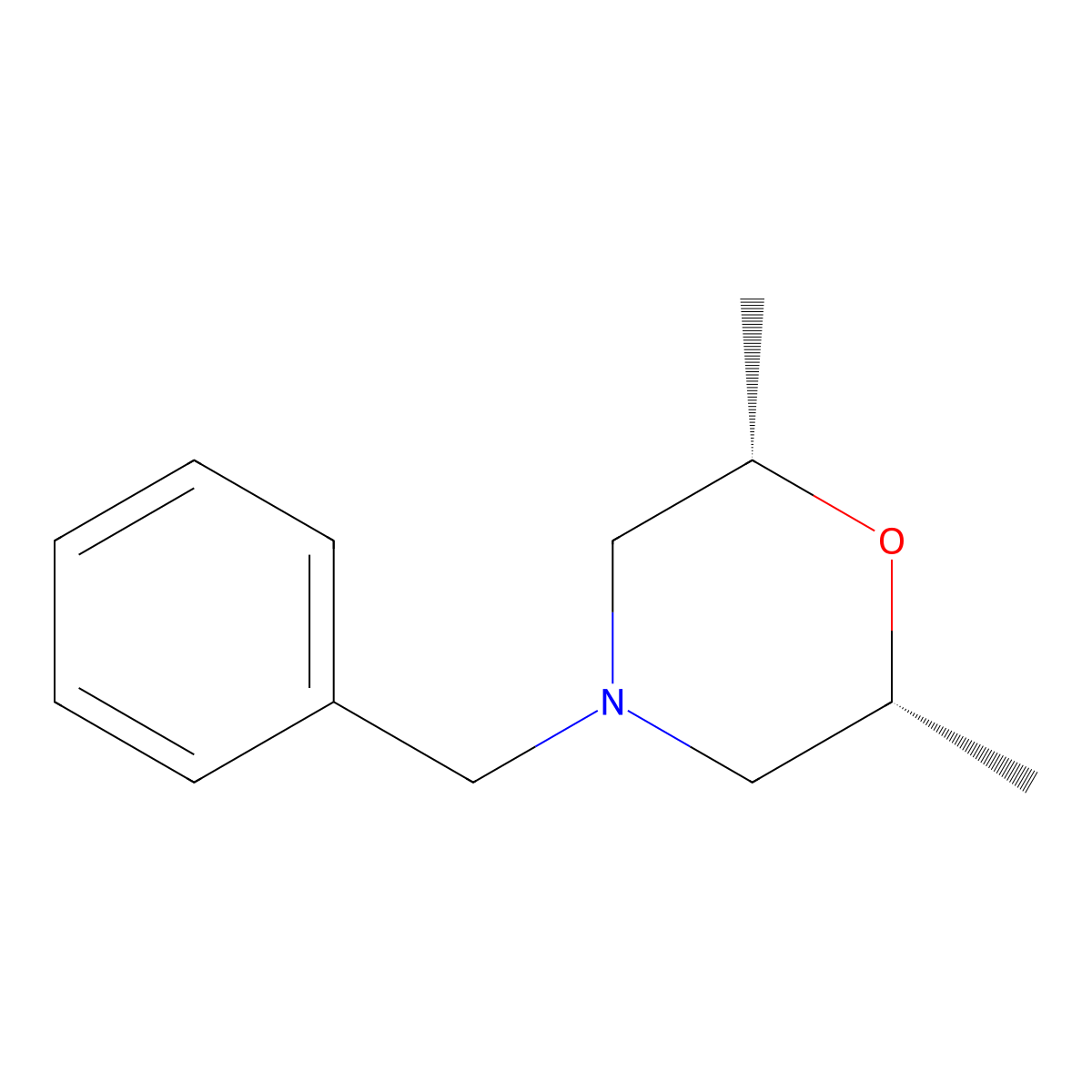 4-Benzyl-cis-2,6-dimethylmorpholine molecular structure, CAS 61883-58-7