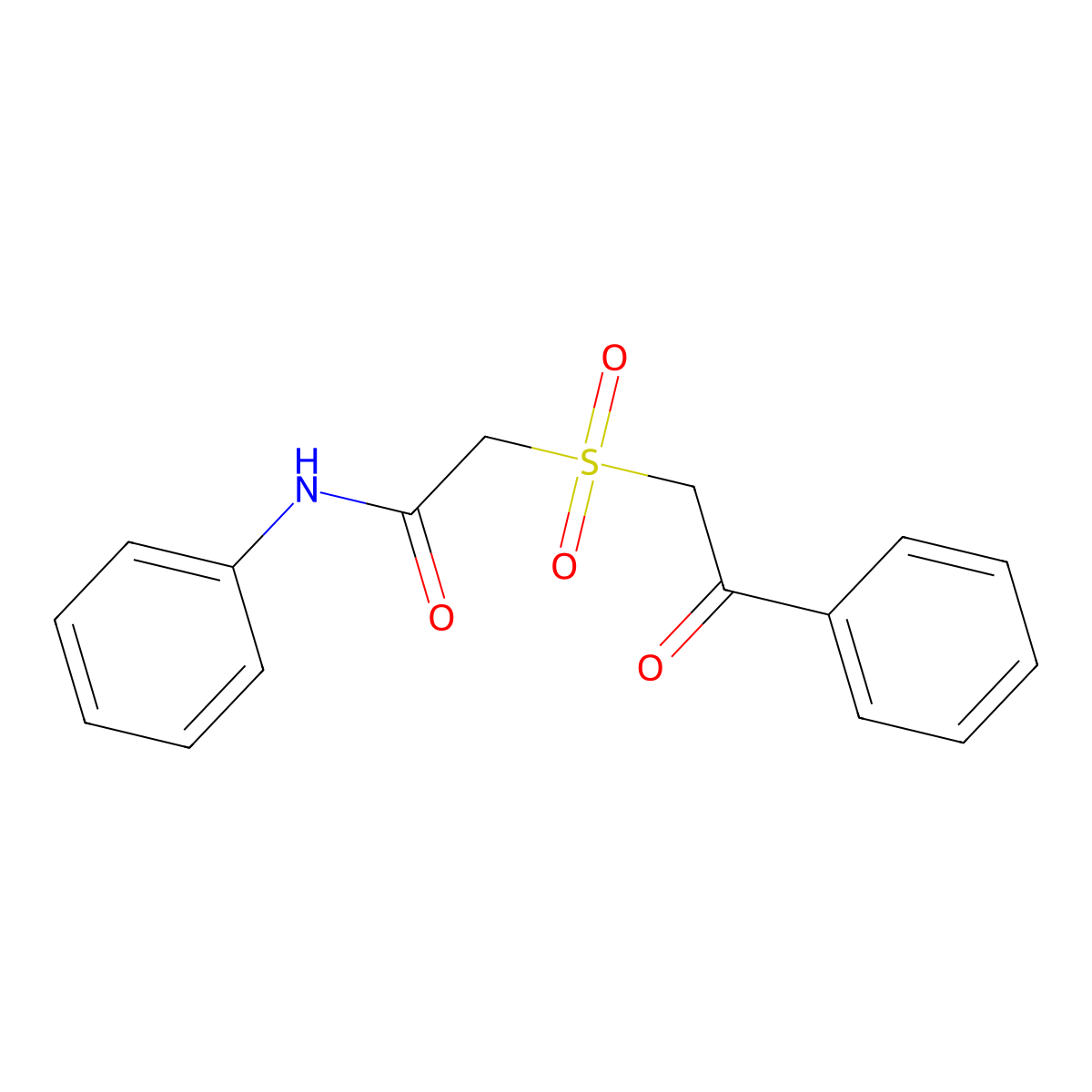 Acetamide, 2-[(2-oxo-2-phenylethyl)sulfonyl]-N-phenyl- molecular structure, CAS 61883-81-6