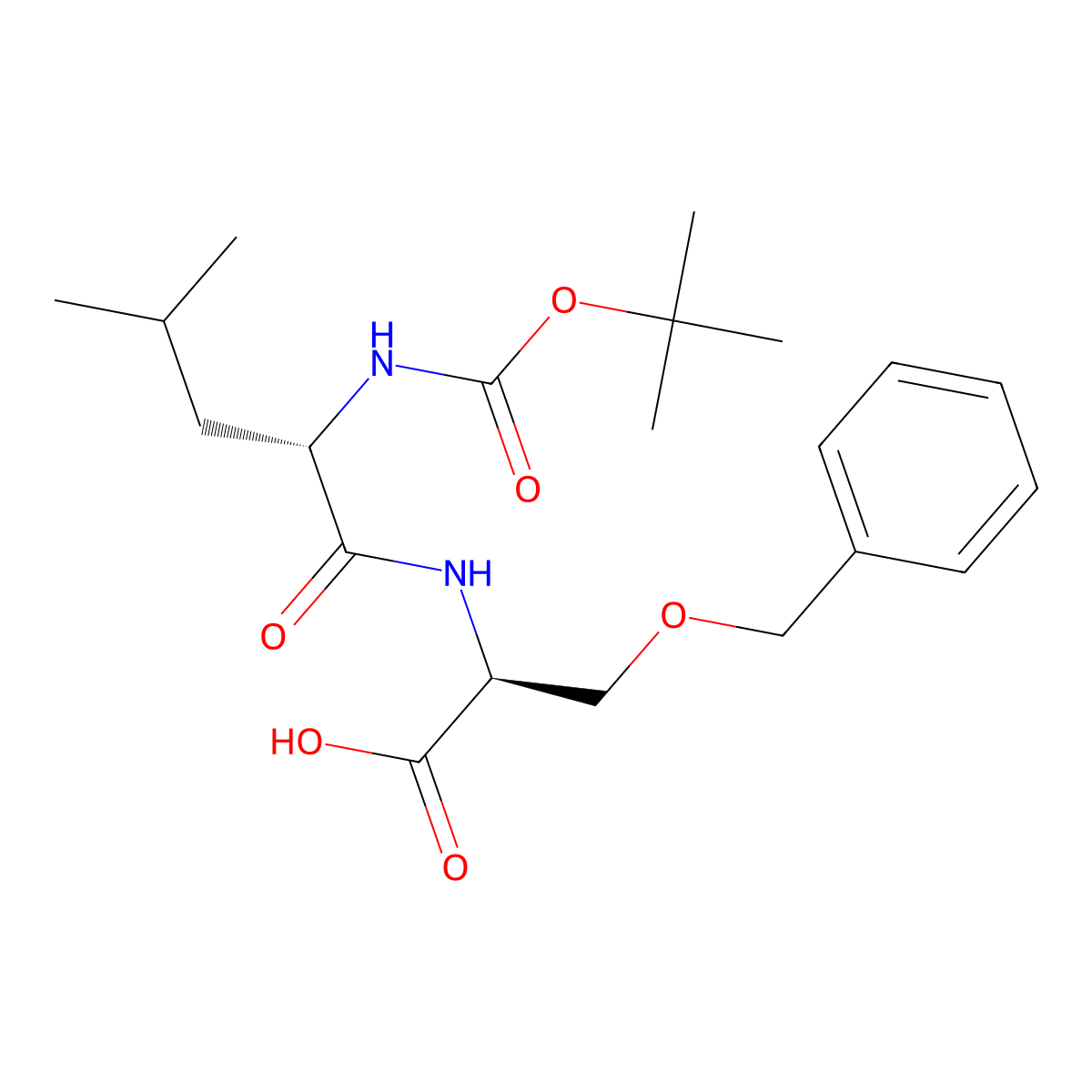 N-(tert-Butoxycarbonyl)-L-leucyl-O-benzyl-L-serine molecular structure, CAS 61884-45-5