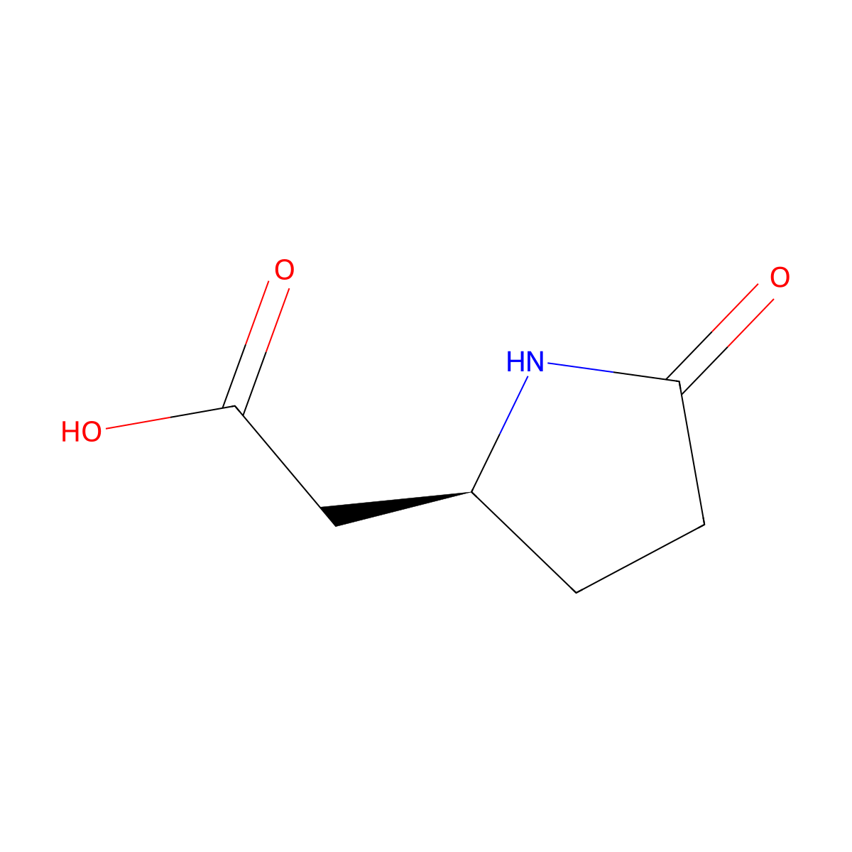 (S)-2-(5-Oxopyrrolidin-2-yl)acetic acid molecular structure, CAS 61884-75-1