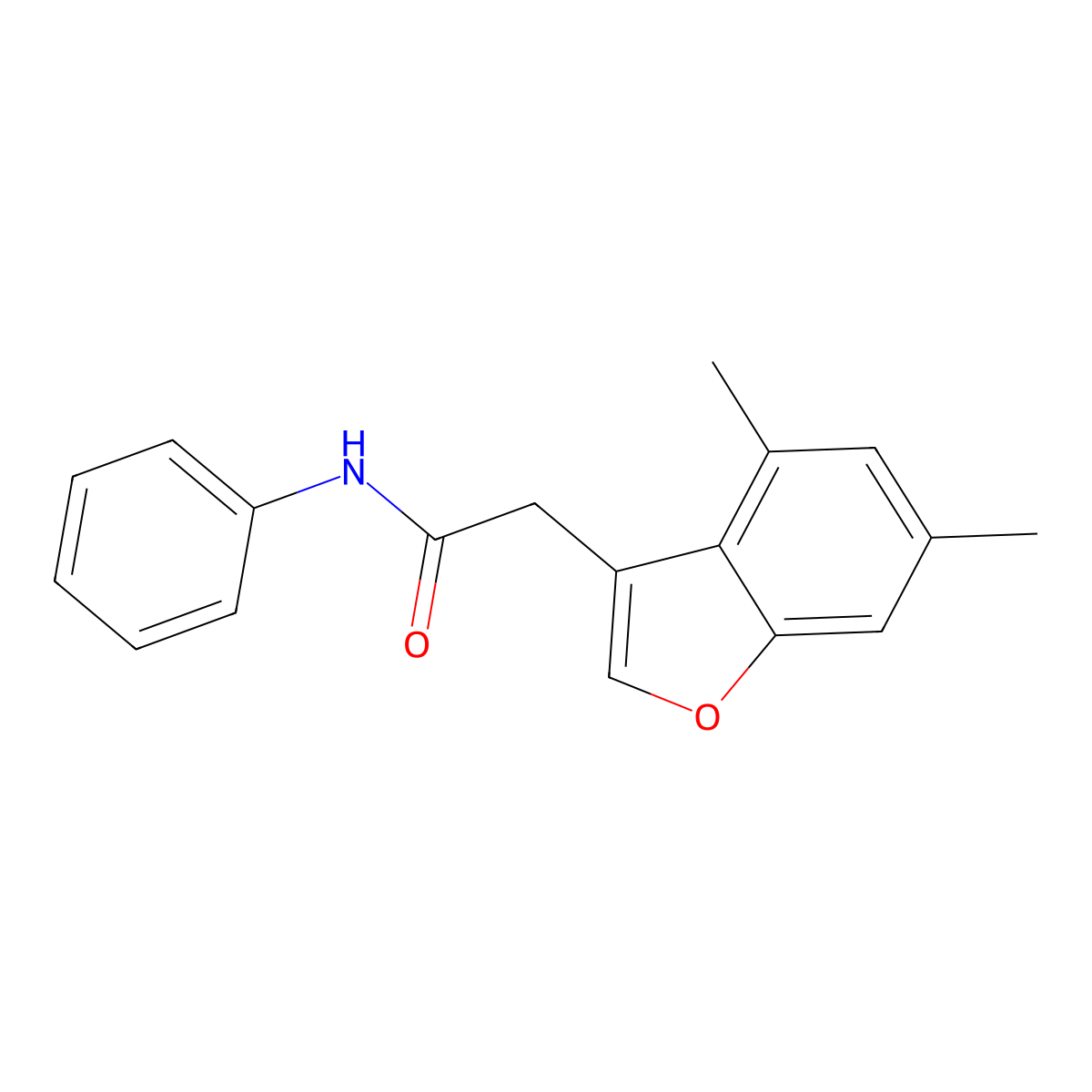 2-(4,6-dimethyl-1-benzofuran-3-yl)-N-phenylacetamide molecular structure, CAS 618859-42-0