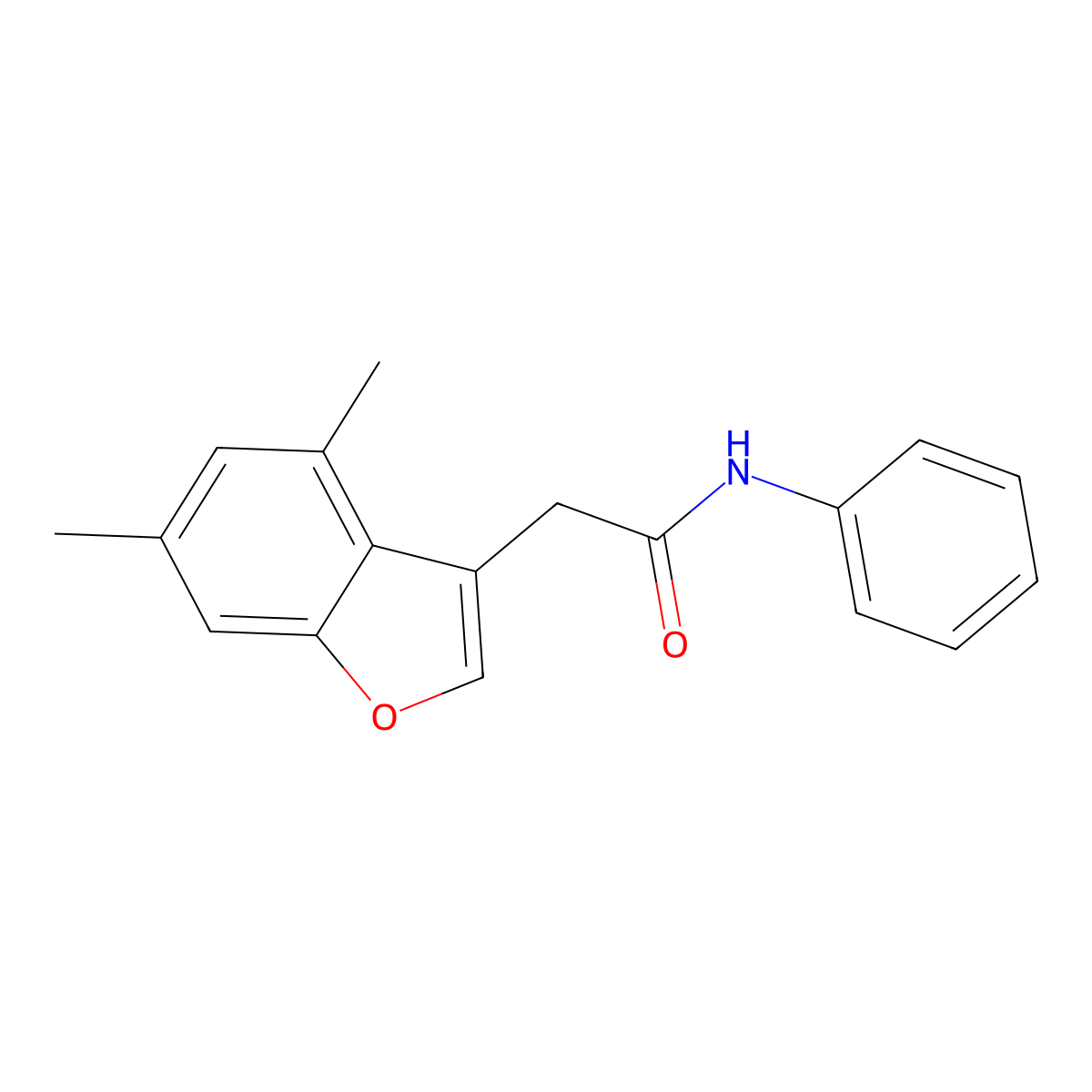 2-(4,6-dimethyl-1-benzofuran-3-yl)-N-phenylacetamide molecular structure, CAS 618859-42-0