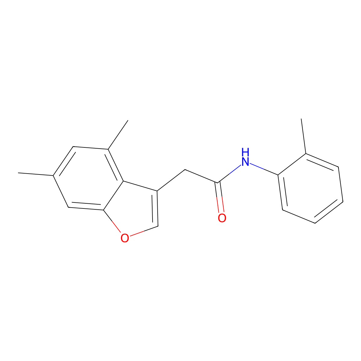 2-(4,6-dimethyl-1-benzofuran-3-yl)-N-(2-methylphenyl)acetamide molecular structure, CAS 618859-43-1