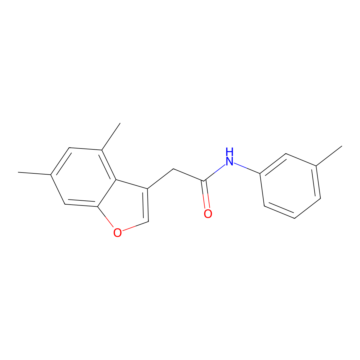 2-(4,6-dimethyl-1-benzofuran-3-yl)-N-(3-methylphenyl)acetamide molecular structure, CAS 618859-44-2