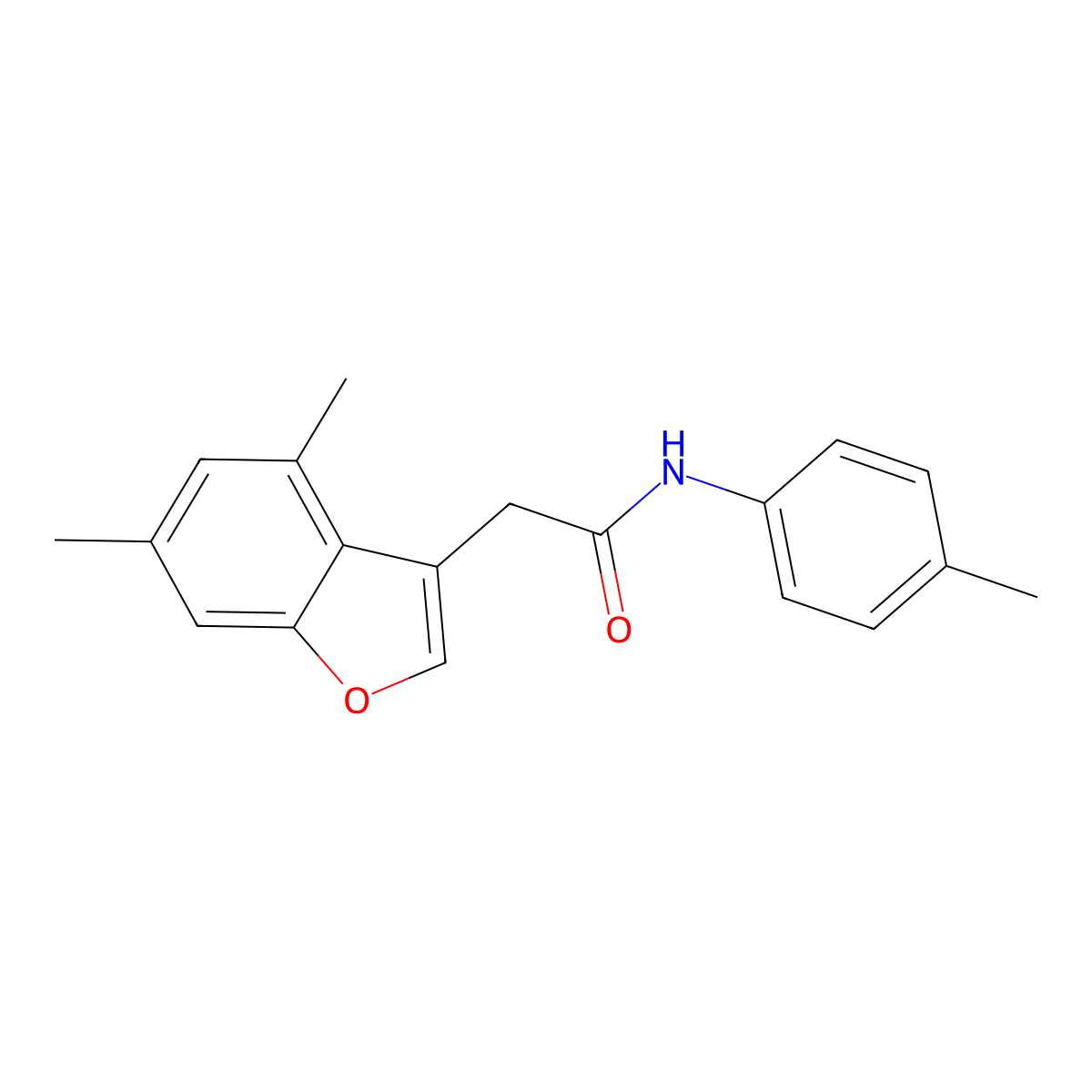 2-(4,6-dimethyl-1-benzofuran-3-yl)-N-(4-methylphenyl)acetamide molecular structure, CAS 618859-45-3