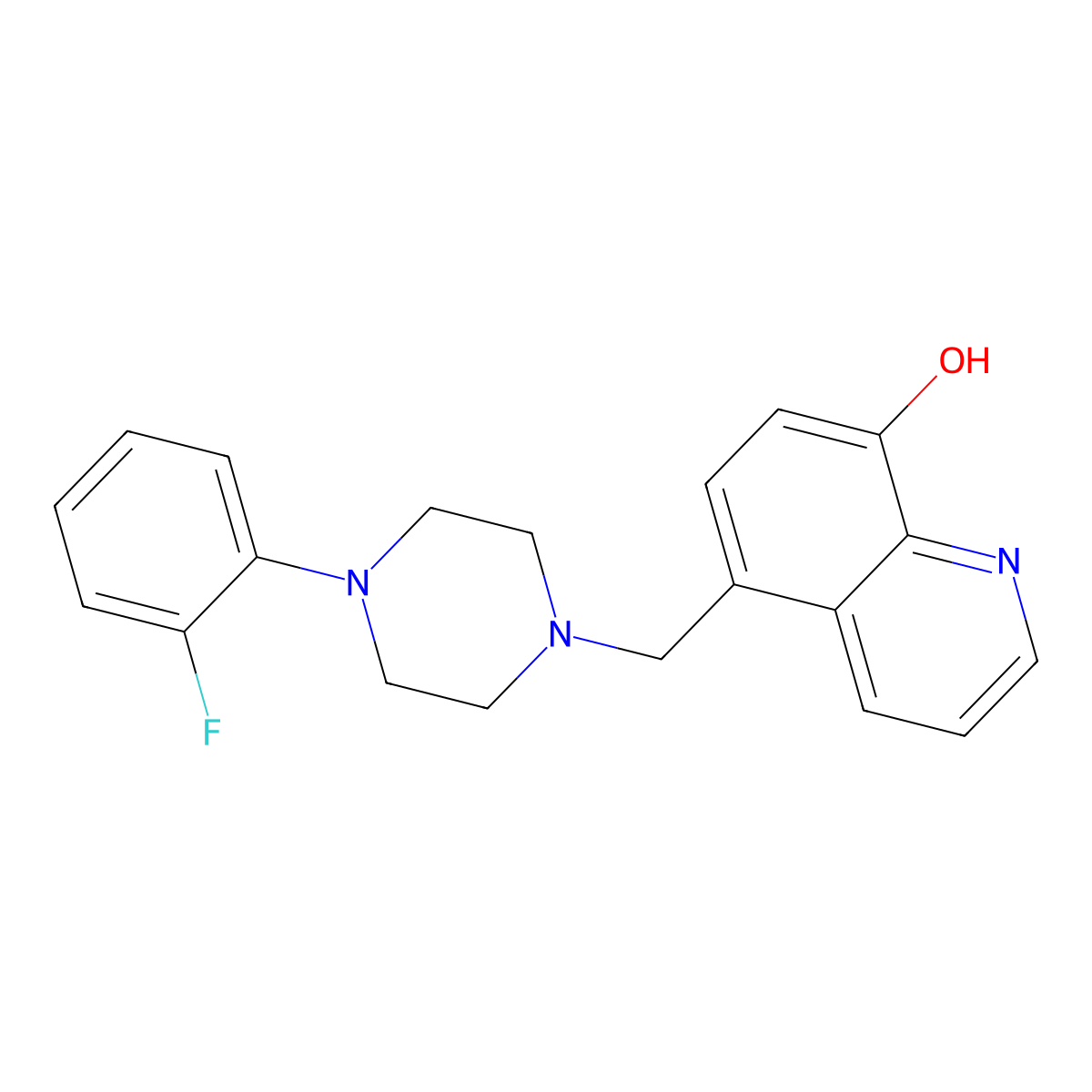 5-[[4-(2-Fluorophenyl)piperazin-1-yl]methyl]quinolin-8-ol molecular structure, CAS 618859-48-6
