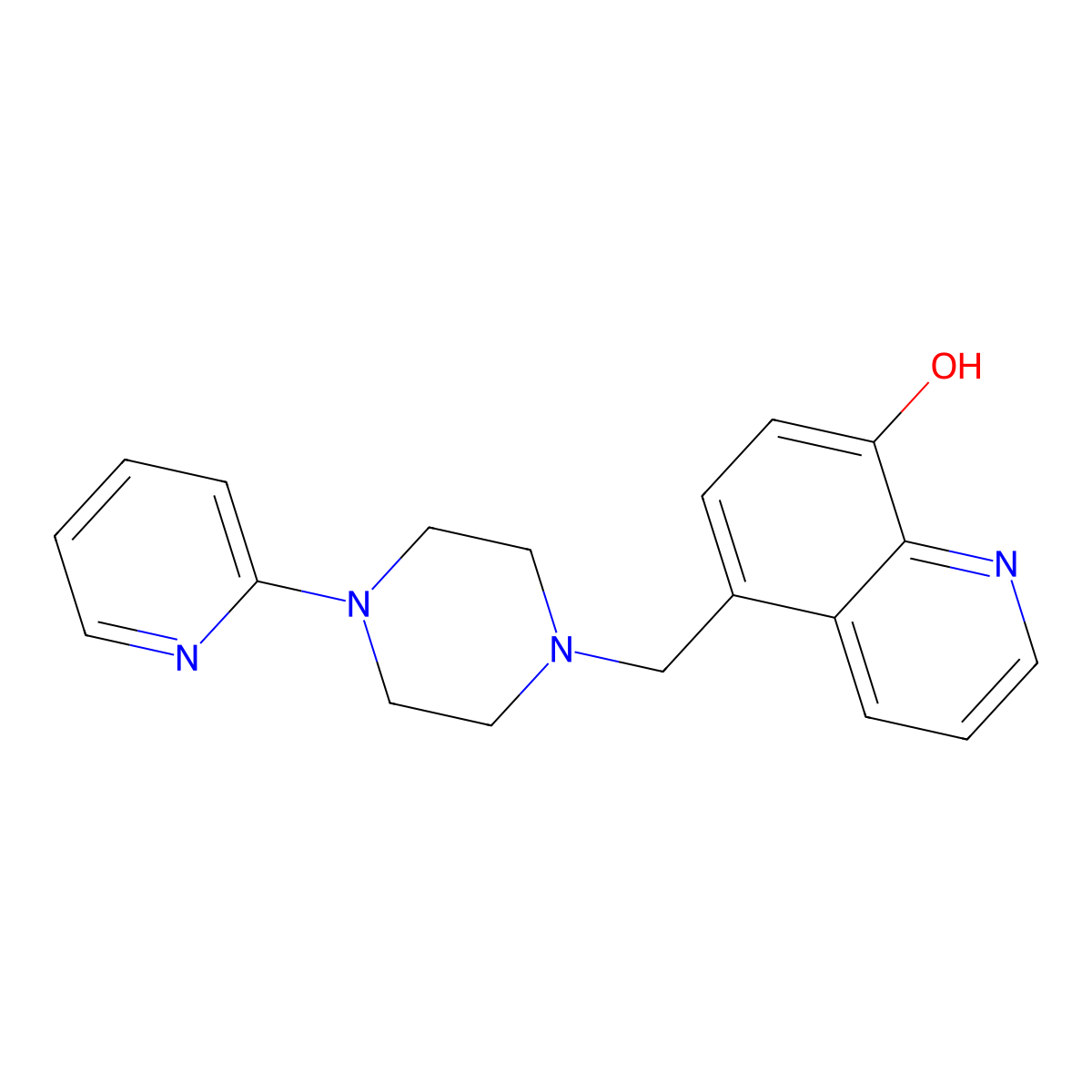 5-{[4-(Pyridin-2-yl)piperazin-1-yl]methyl}quinolin-8-ol molecular structure, CAS 618859-53-3