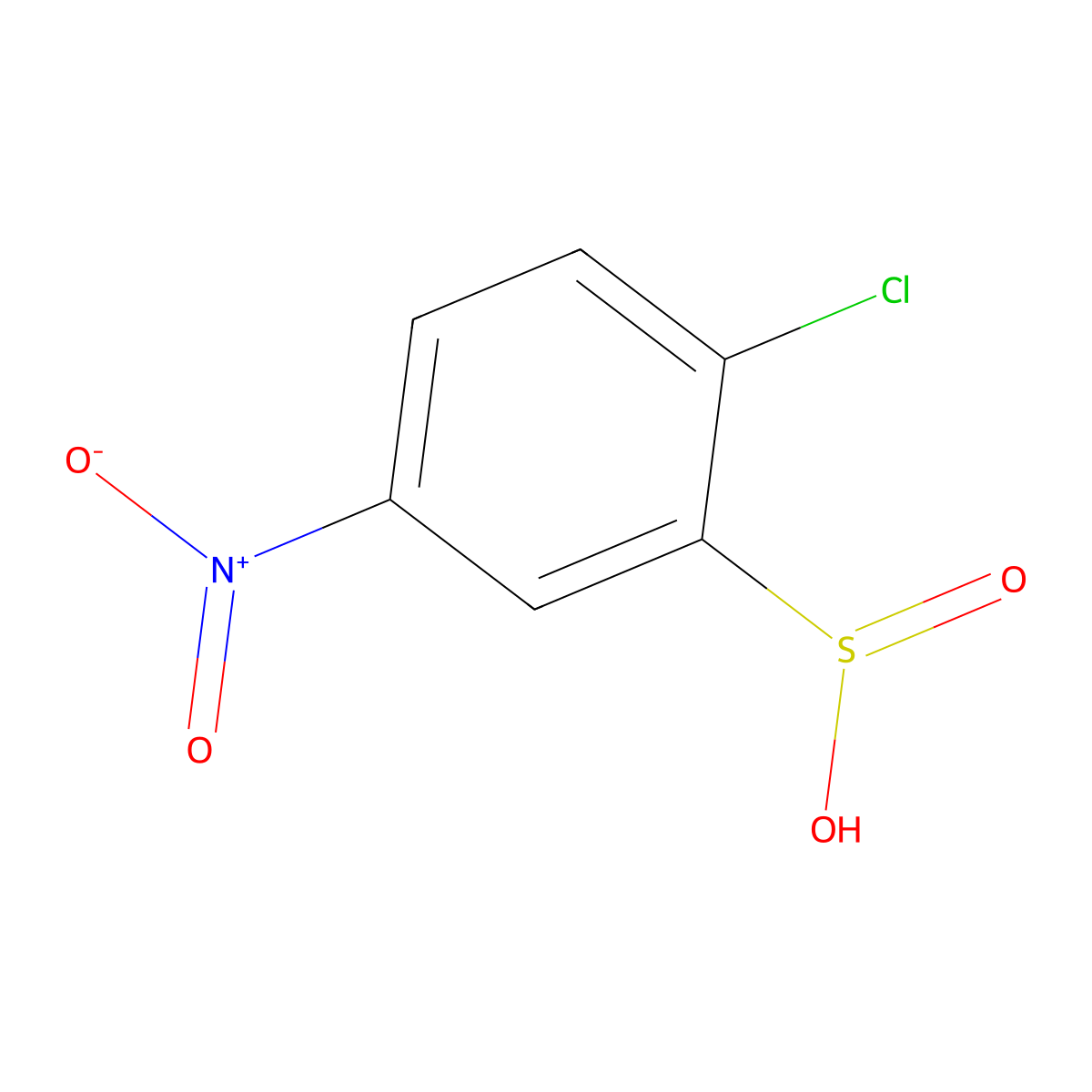 2-Chloro-5-nitrobenzenesulphinic acid molecular structure, CAS 61886-18-8