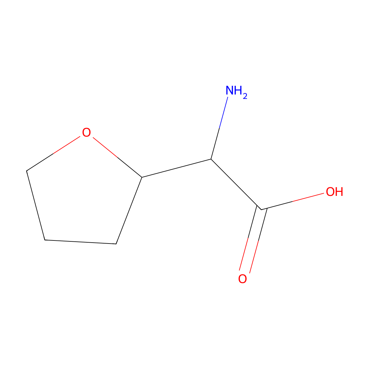2-Amino-2-(oxolan-2-yl)acetic acid molecular structure, CAS 61886-75-7
