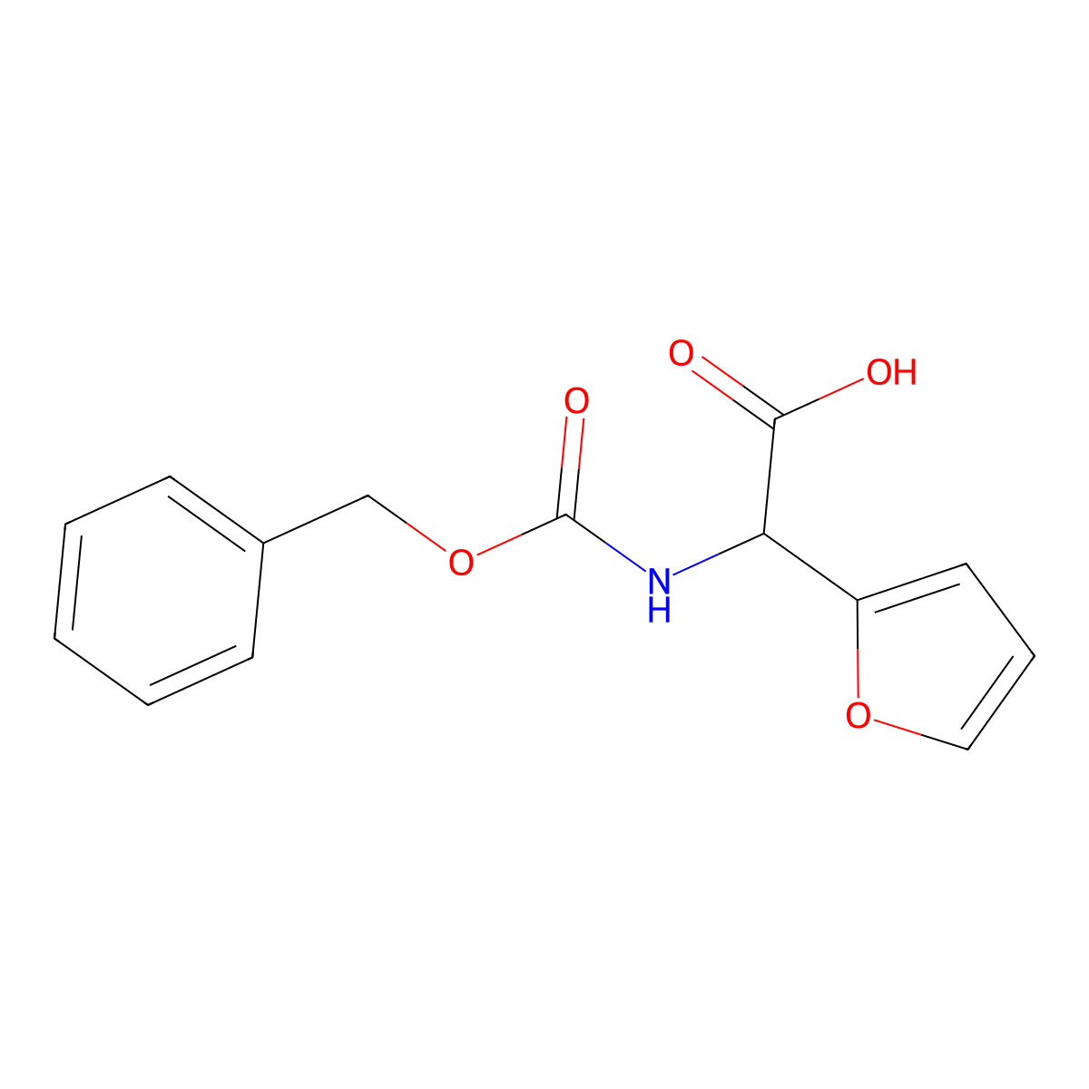 2-(((Benzyloxy)carbonyl)amino)-2-(furan-2-yl)acetic acid molecular structure, CAS 61886-78-0