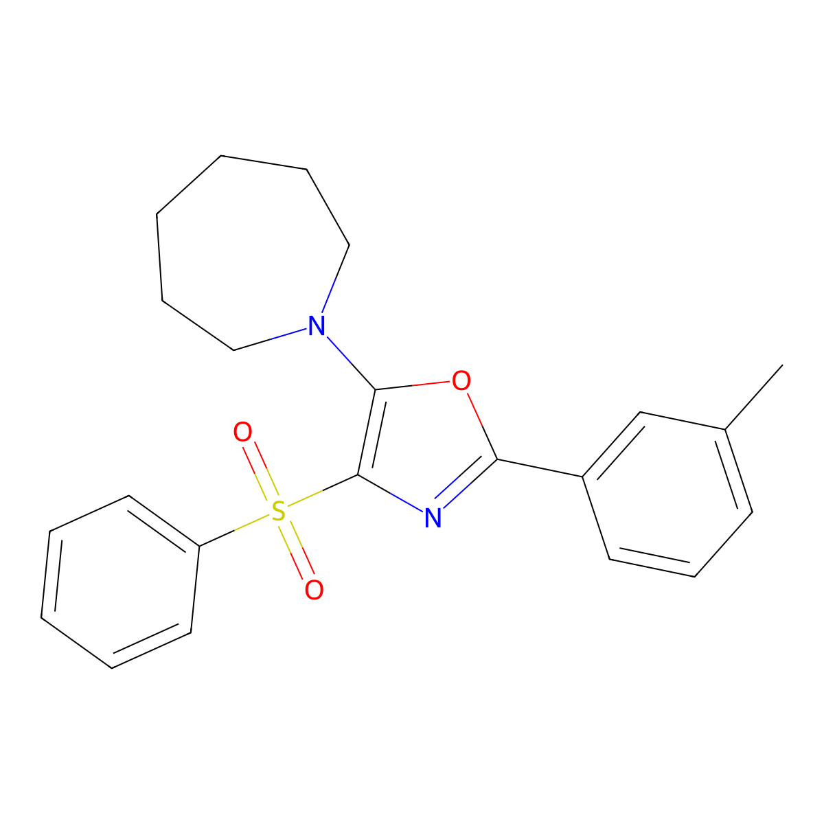 5-(Azepan-1-yl)-4-(phenylsulfonyl)-2-(m-tolyl)oxazole molecular structure, CAS 618862-92-3