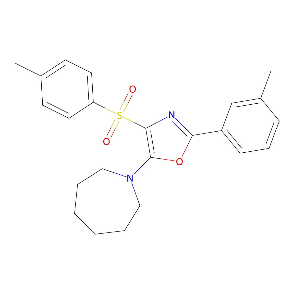 5-(Azepan-1-yl)-2-(m-tolyl)-4-tosyloxazole molecular structure, CAS 618862-93-4