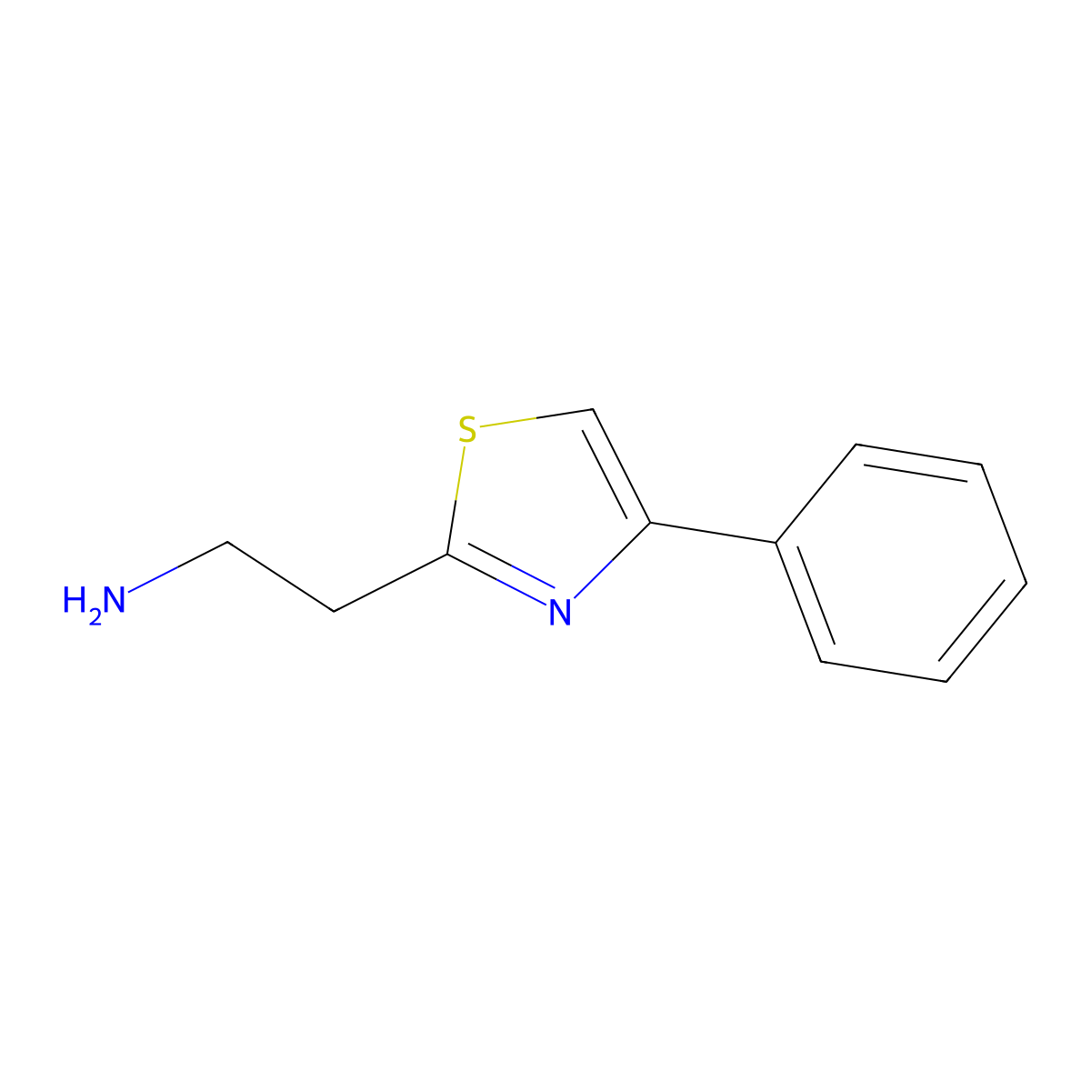 4-Phenyl-2-thiazoleethanamine molecular structure, CAS 61887-92-1