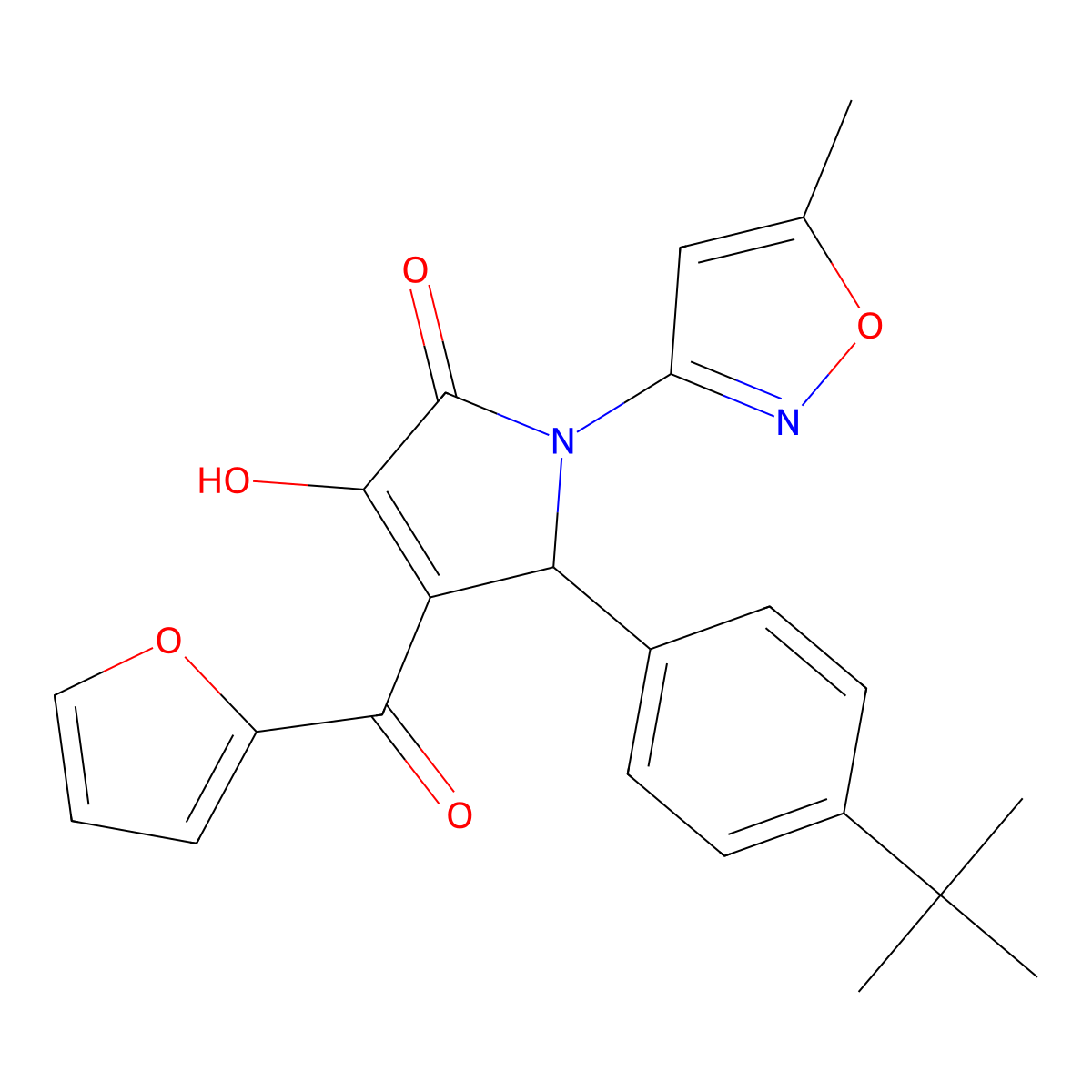 5-(4-(tert-butyl)phenyl)-4-(furan-2-carbonyl)-3-hydroxy-1-(5-methylisoxazol-3-yl)-1H-pyrrol-2(5H)-one molecular structure, CAS 618871-85-5
