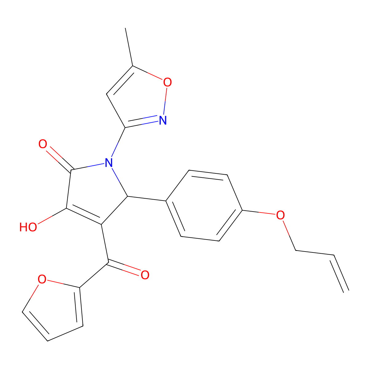 5-(4-(allyloxy)phenyl)-4-(furan-2-carbonyl)-3-hydroxy-1-(5-methylisoxazol-3-yl)-1H-pyrrol-2(5H)-one molecular structure, CAS 618872-17-6