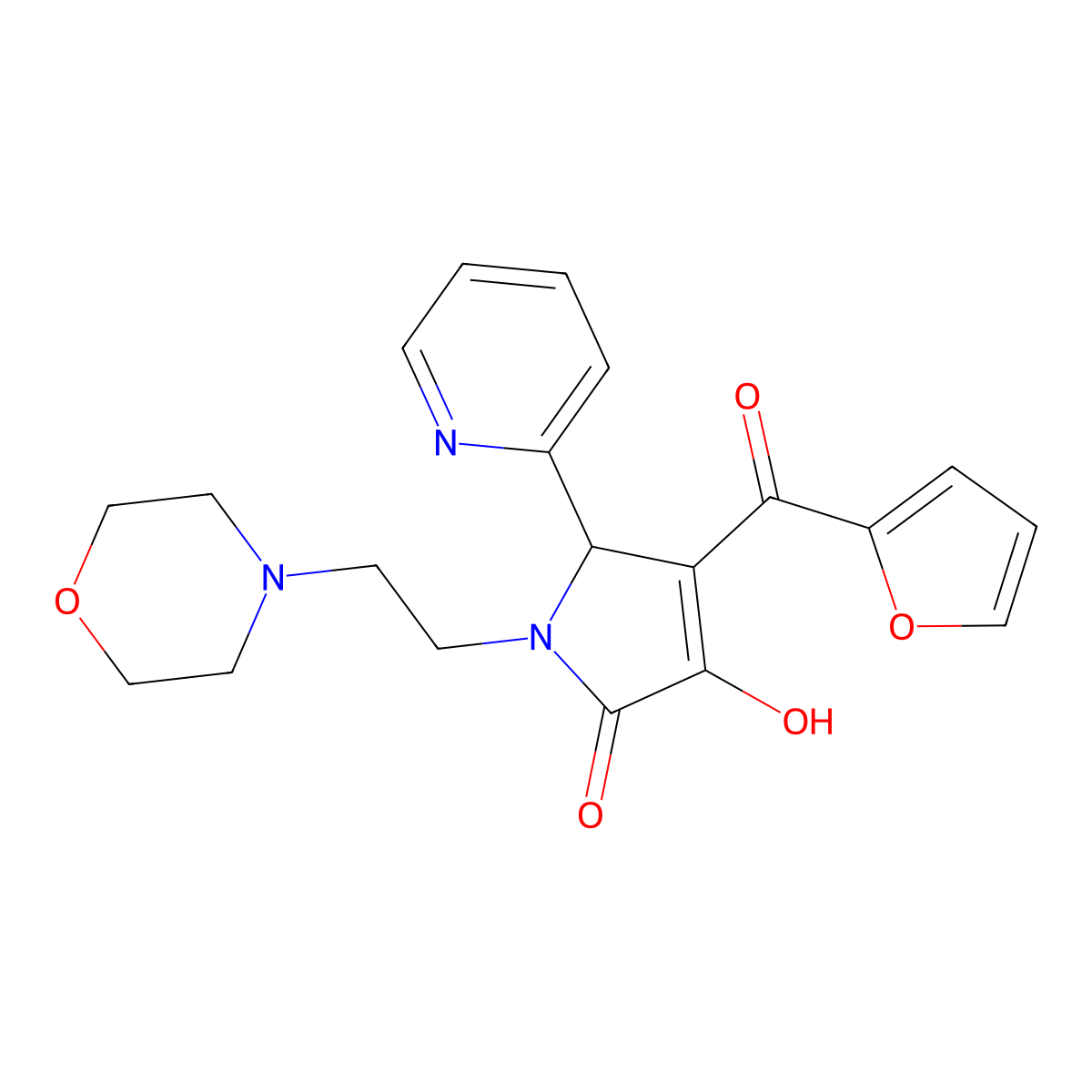 4-(furan-2-carbonyl)-3-hydroxy-1-(2-morpholinoethyl)-5-(pyridin-2-yl)-1H-pyrrol-2(5H)-one molecular structure, CAS 618877-73-9