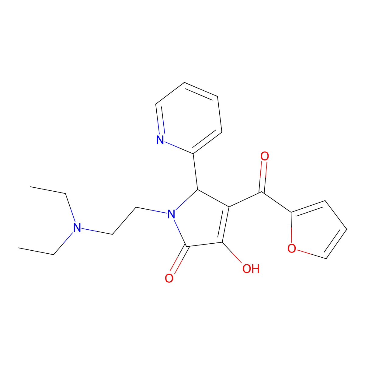 1-(2-(diethylamino)ethyl)-4-(furan-2-carbonyl)-3-hydroxy-5-(pyridin-2-yl)-1H-pyrrol-2(5H)-one molecular structure, CAS 618877-77-3