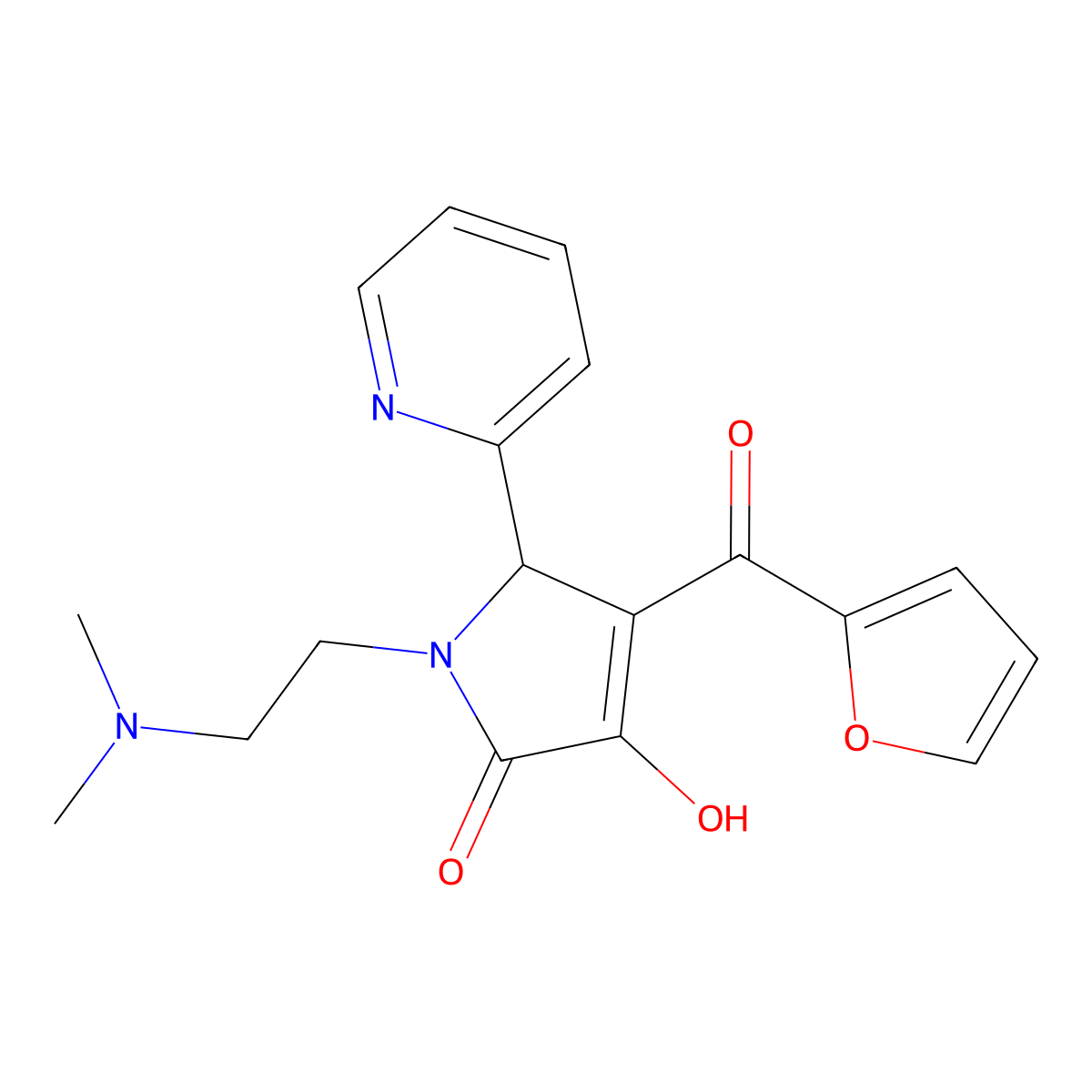 1-(2-(dimethylamino)ethyl)-4-(furan-2-carbonyl)-3-hydroxy-5-(pyridin-2-yl)-1H-pyrrol-2(5H)-one molecular structure, CAS 618877-78-4