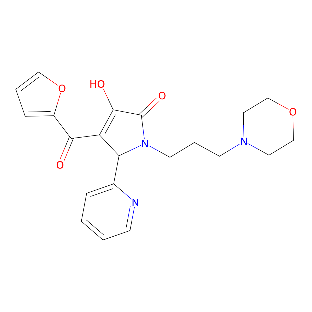 4-(furan-2-carbonyl)-3-hydroxy-1-(3-morpholinopropyl)-5-(pyridin-2-yl)-1H-pyrrol-2(5H)-one molecular structure, CAS 618878-19-6