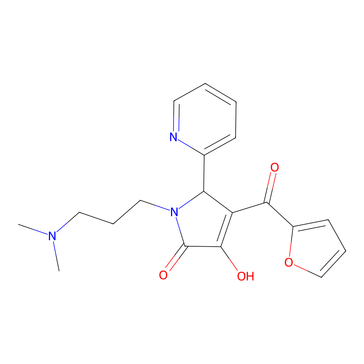 1-(3-(dimethylamino)propyl)-4-(furan-2-carbonyl)-3-hydroxy-5-(pyridin-2-yl)-1H-pyrrol-2(5H)-one molecular structure, CAS 618878-24-3