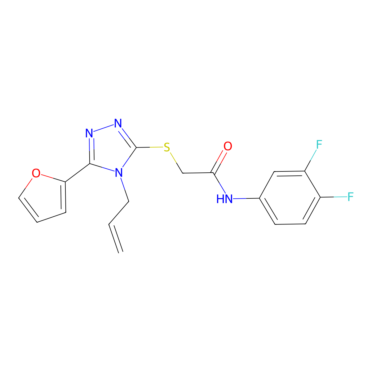 2-((4-Allyl-5-(2-furyl)-4H-1,2,4-triazol-3-YL)sulfanyl)-N-(3,4-difluorophenyl)acetamide molecular structure, CAS 618879-95-1