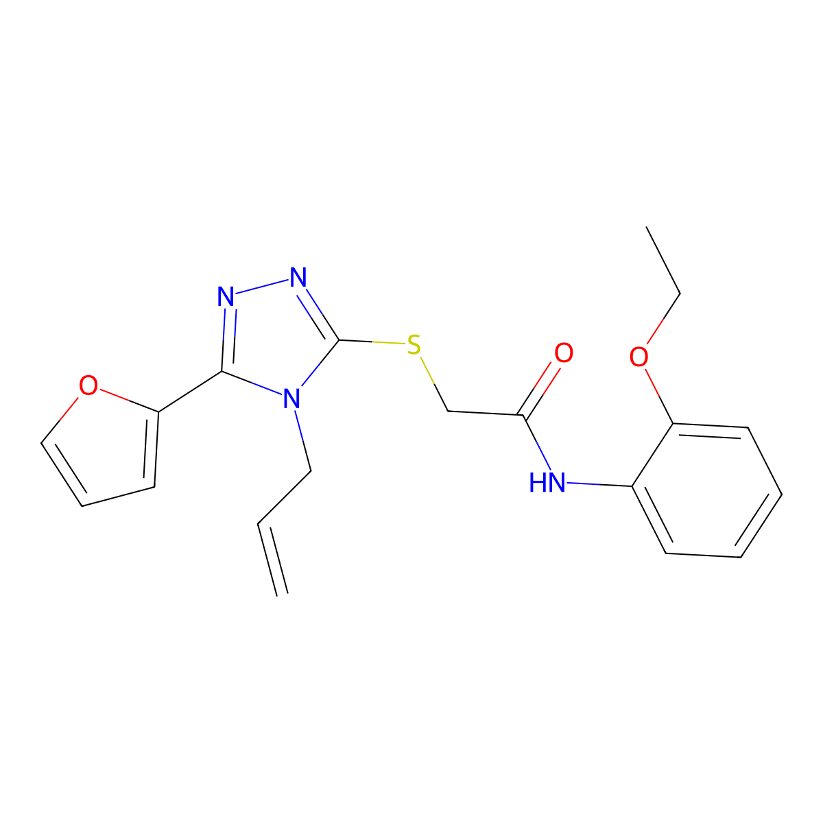 2-((4-Allyl-5-(2-furyl)-4H-1,2,4-triazol-3-YL)thio)-N-(2-ethoxyphenyl)acetamide molecular structure, CAS 618879-99-5