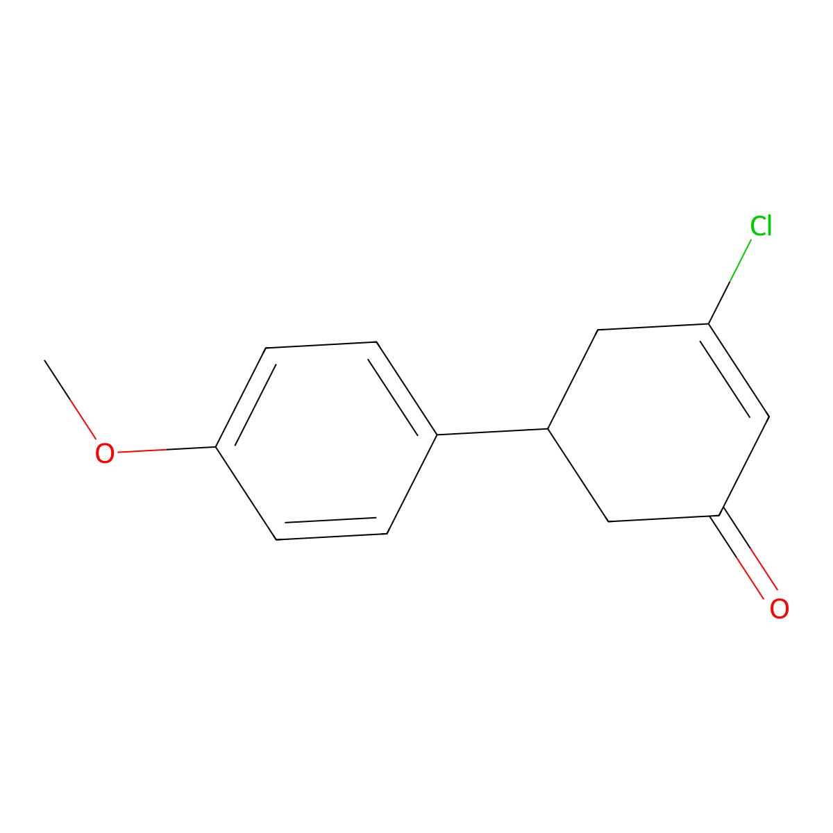 3-Chloro-5-(4-methoxyphenyl)cyclohex-2-en-1-one molecular structure, CAS 61888-41-3