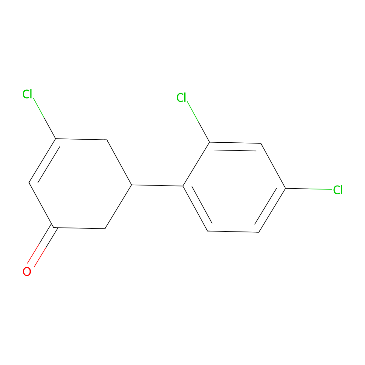3-Chloro-5-(2,4-dichlorophenyl)cyclohex-2-en-1-one molecular structure, CAS 61888-44-6