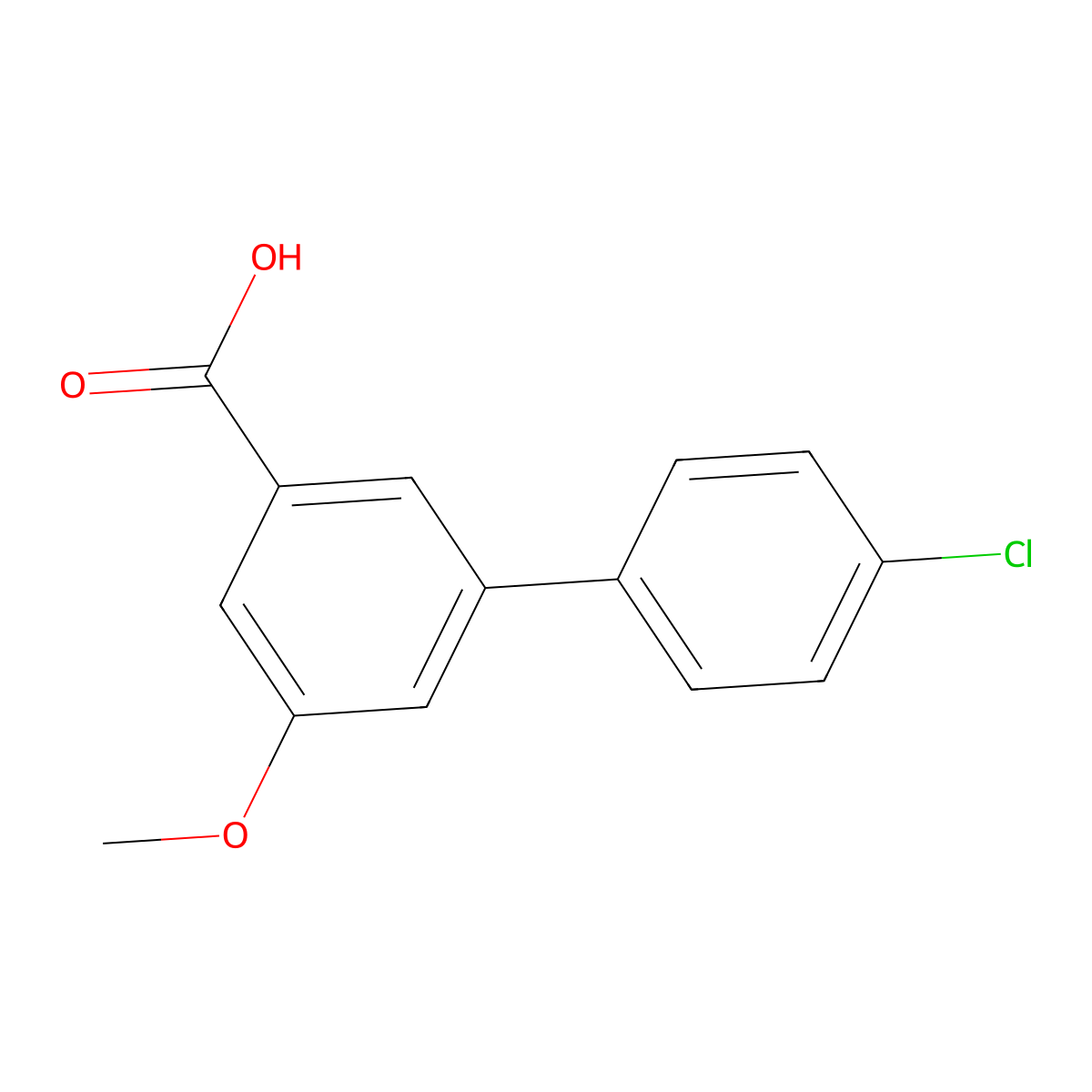 3-Biphenylcarboxylic acid, 4'-chloro-5-methoxy- molecular structure, CAS 61888-74-2
