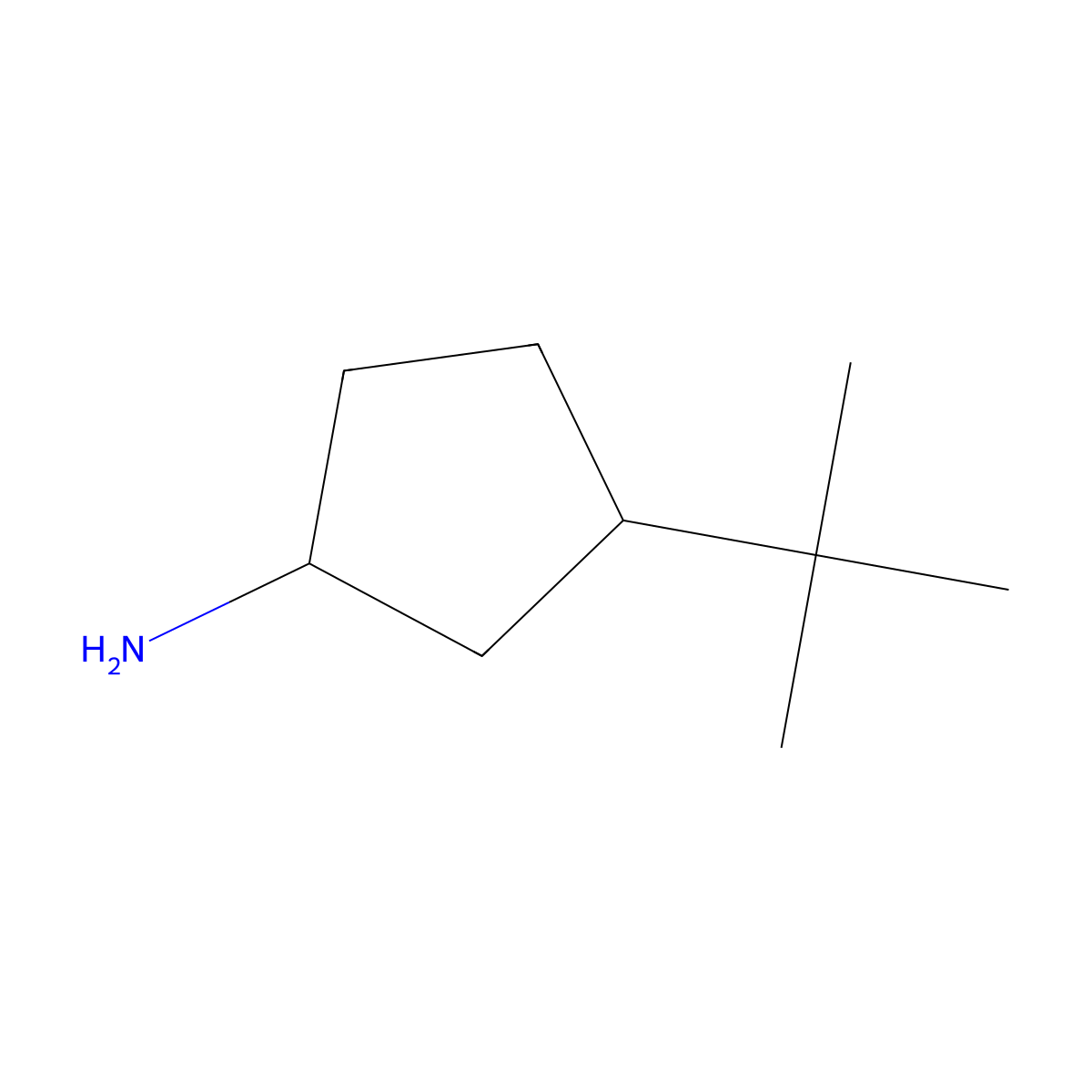 3-tert-Butylcyclopentan-1-amine molecular structure, CAS 61888-95-7