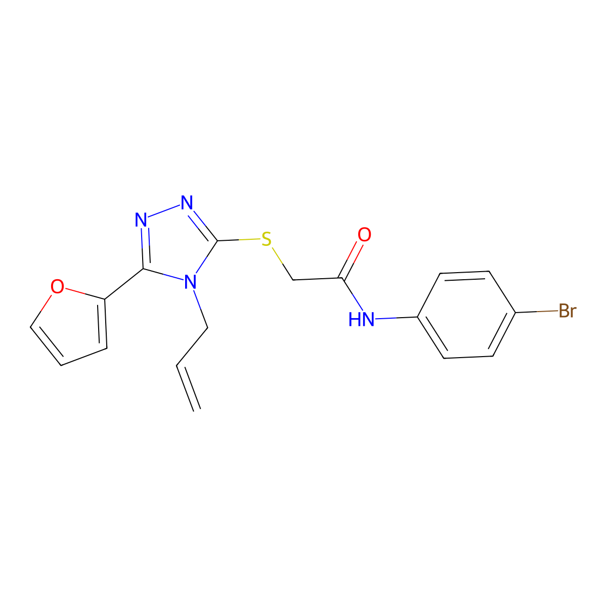 2-((4-Allyl-5-(2-furyl)-4H-1,2,4-triazol-3-YL)thio)-N-(4-bromophenyl)acetamide molecular structure, CAS 618880-02-7