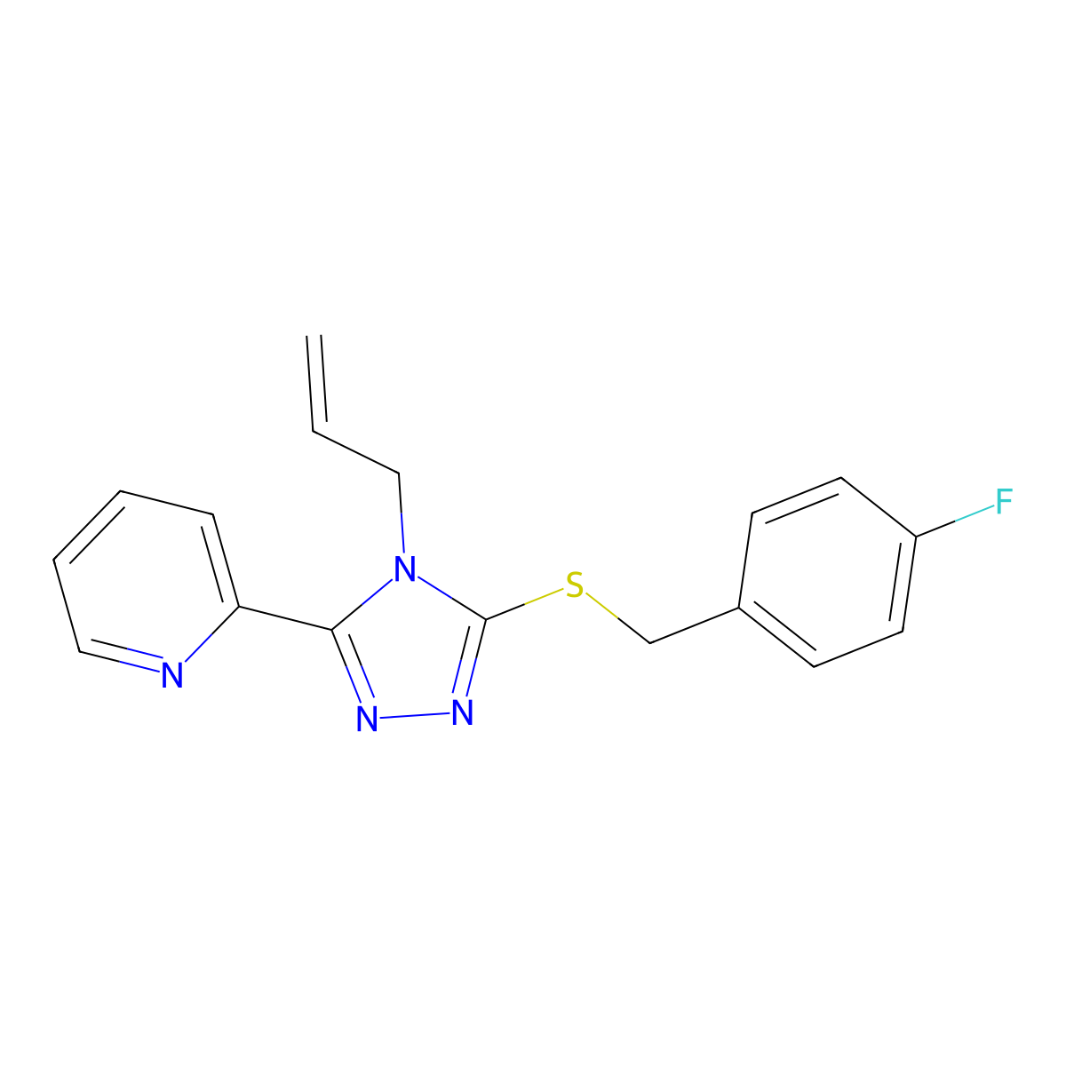 2-(4-Allyl-5-((4-fluorobenzyl)thio)-4H-1,2,4-triazol-3-YL)pyridine molecular structure, CAS 618880-05-0