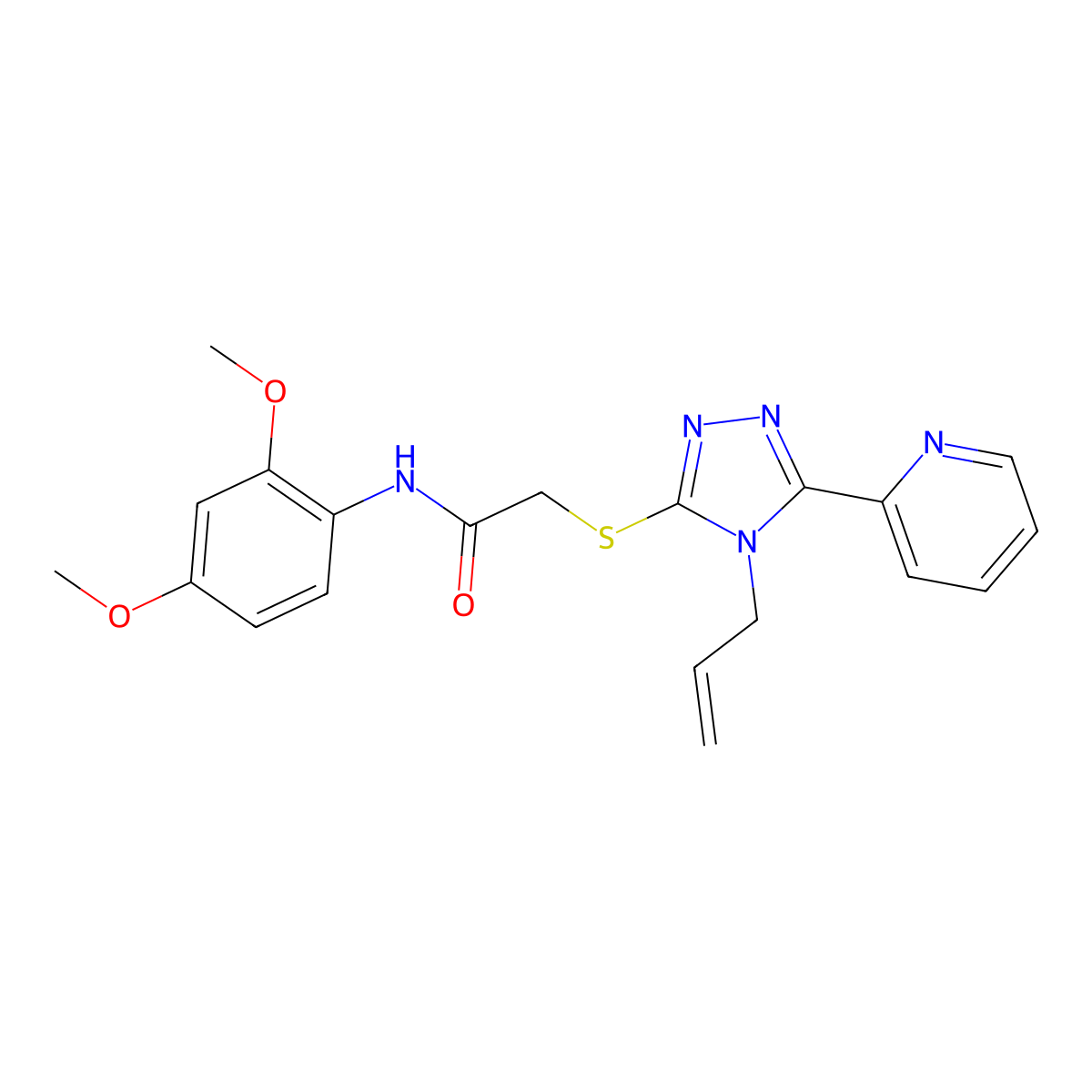 2-{[4-Allyl-5-(2-pyridinyl)-4H-1,2,4-triazol-3-YL]sulfanyl}-N-(2,4-dimethoxyphenyl)acetamide molecular structure, CAS 618880-15-2