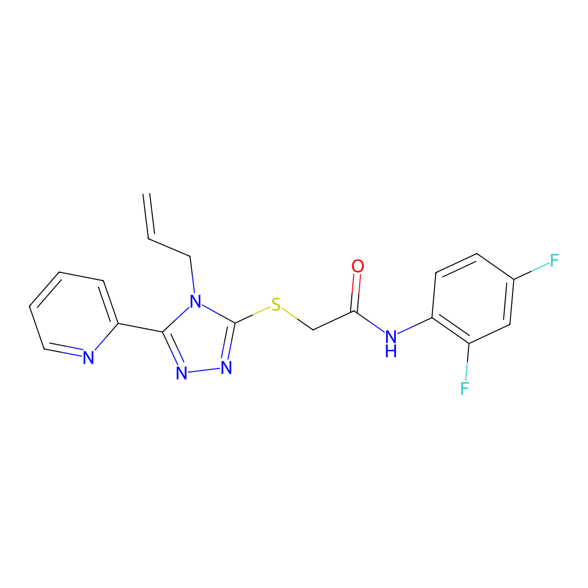2-{[4-Allyl-5-(2-pyridinyl)-4H-1,2,4-triazol-3-YL]sulfanyl}-N-(2,4-difluorophenyl)acetamide molecular structure, CAS 618880-19-6