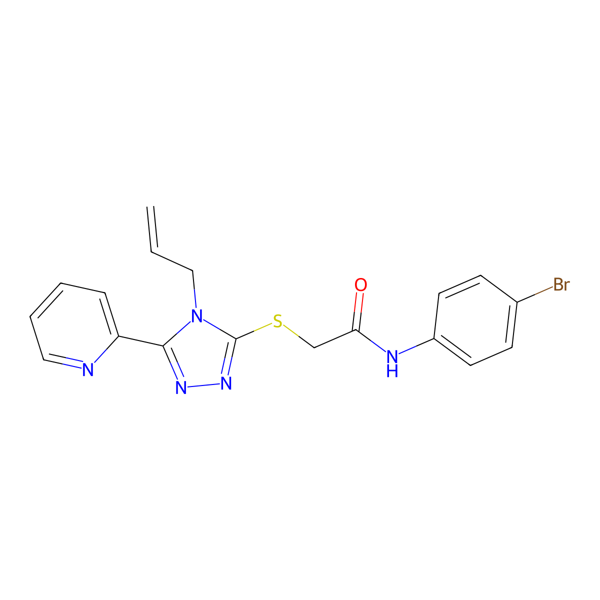 2-((4-Allyl-5-(2-pyridinyl)-4H-1,2,4-triazol-3-YL)thio)-N-(4-BR-PH)acetamide molecular structure, CAS 618880-27-6