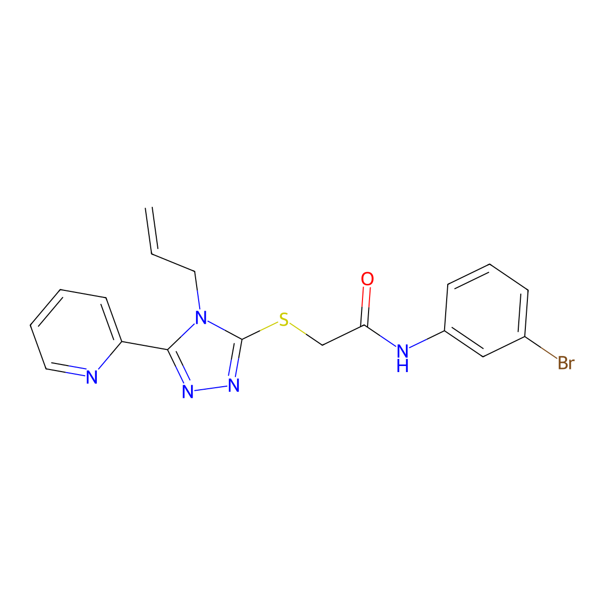 2-((4-Allyl-5-(2-pyridinyl)-4H-1,2,4-triazol-3-YL)thio)-N-(3-BR-PH)acetamide molecular structure, CAS 618880-34-5