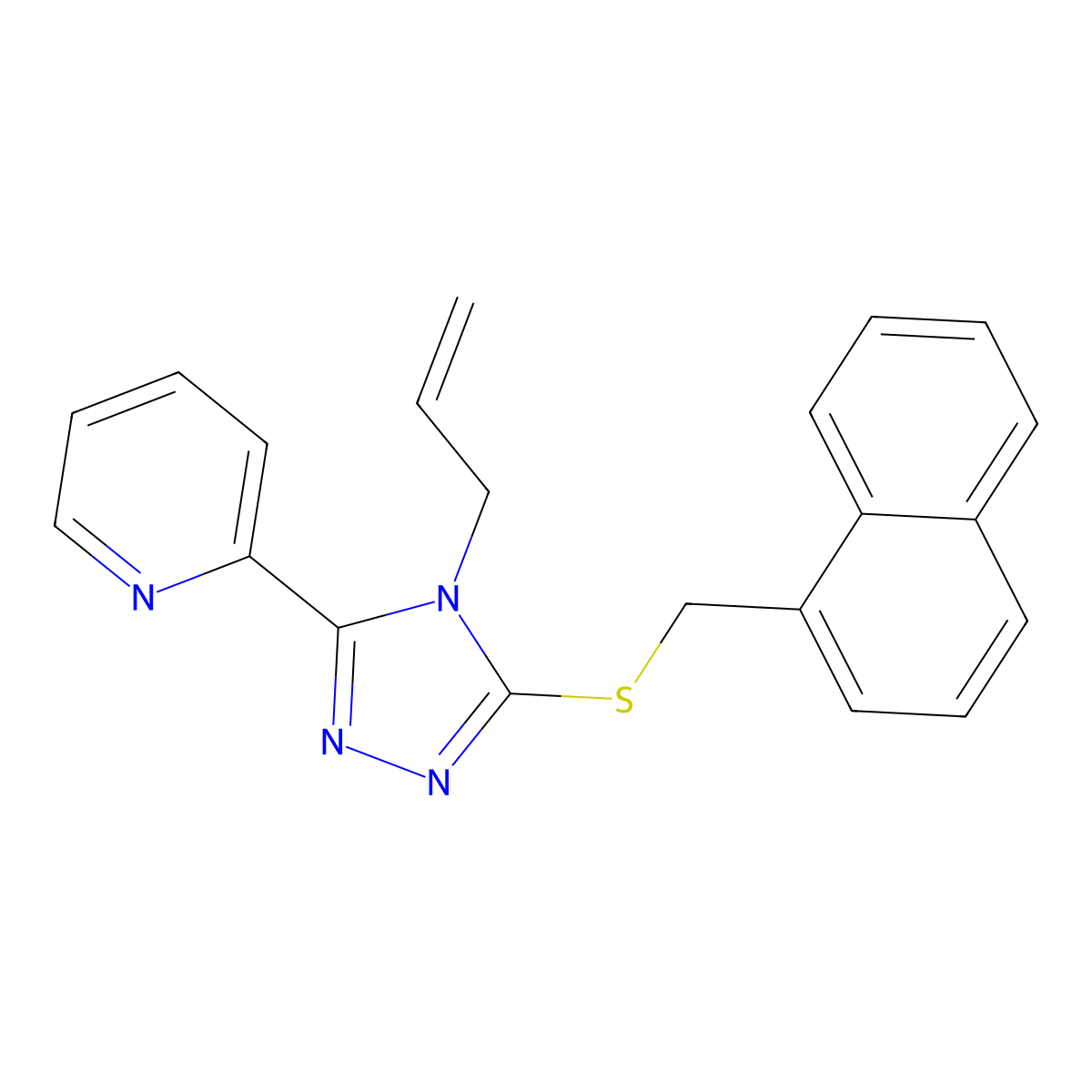 2-(4-Allyl-5-((1-naphthylmethyl)thio)-4H-1,2,4-triazol-3-YL)pyridine molecular structure, CAS 618880-36-7