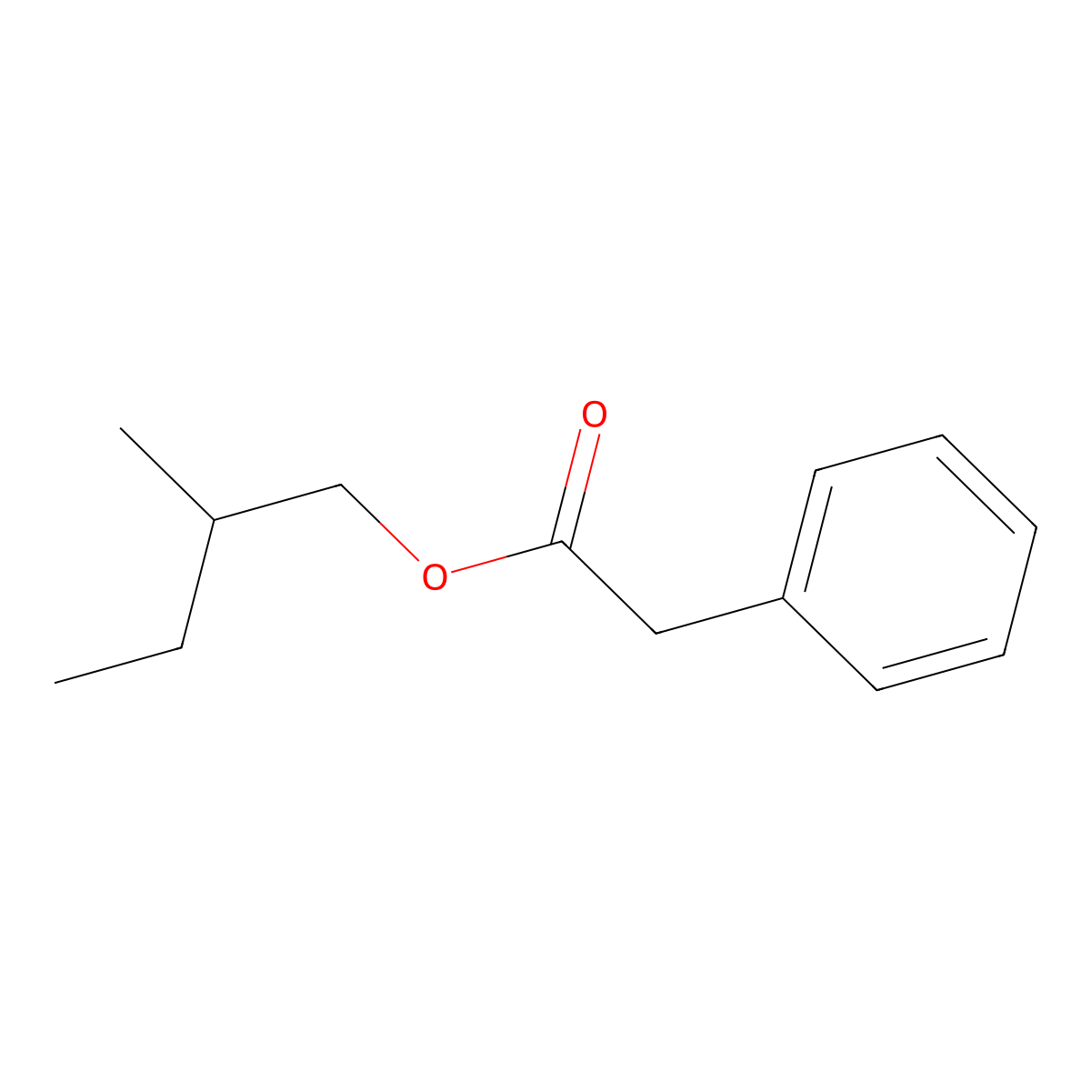 Benzeneacetic acid, 2-methylbutyl ester molecular structure, CAS 61889-11-0