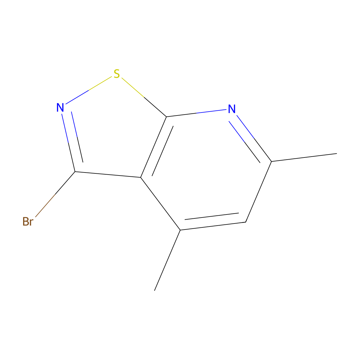 3-Bromo-4,6-dimethylisothiazolo[5,4-b]pyridine molecular structure, CAS 61889-26-7