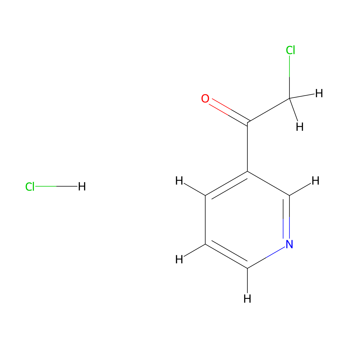 Ethanone, 2-chloro-1-(3-pyridinyl)-, hydrochloride (1:1) molecular structure, CAS 61889-48-3