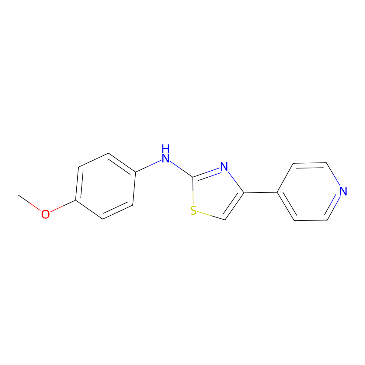 N-(4-methoxyphenyl)-4-pyridin-4-yl-1,3-thiazol-2-amine molecular structure, CAS 61889-63-2