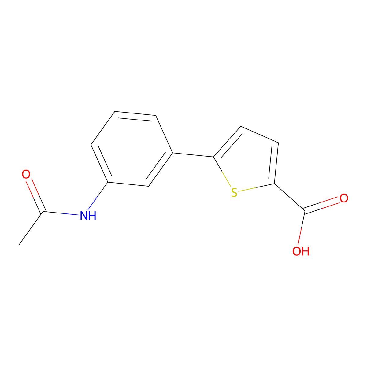 5-(3-Acetamidophenyl)thiophene-2-carboxylic acid molecular structure, CAS 618890-09-8