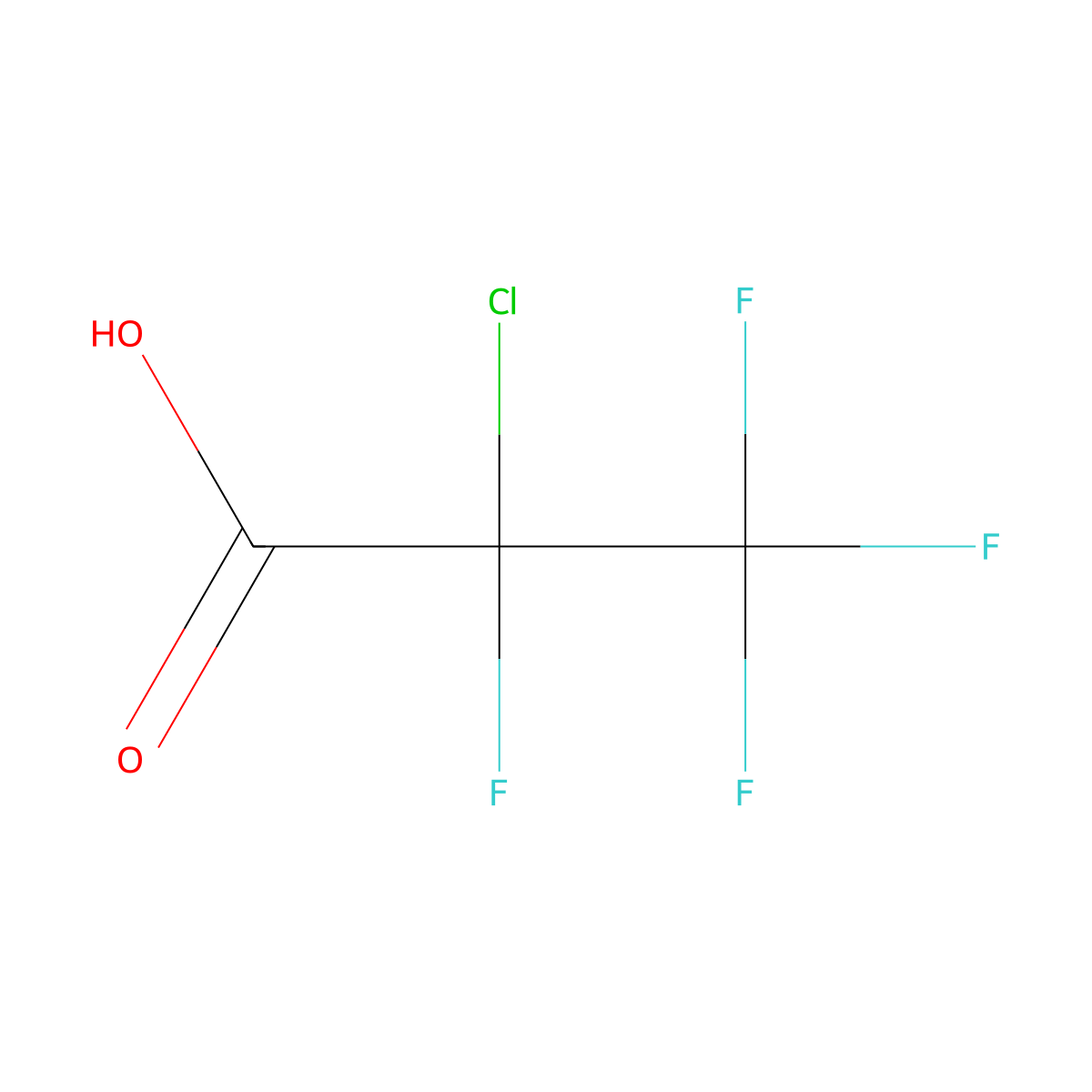 2-Chloro-2,3,3,3-tetrafluoropropanoic acid molecular structure, CAS 6189-02-2