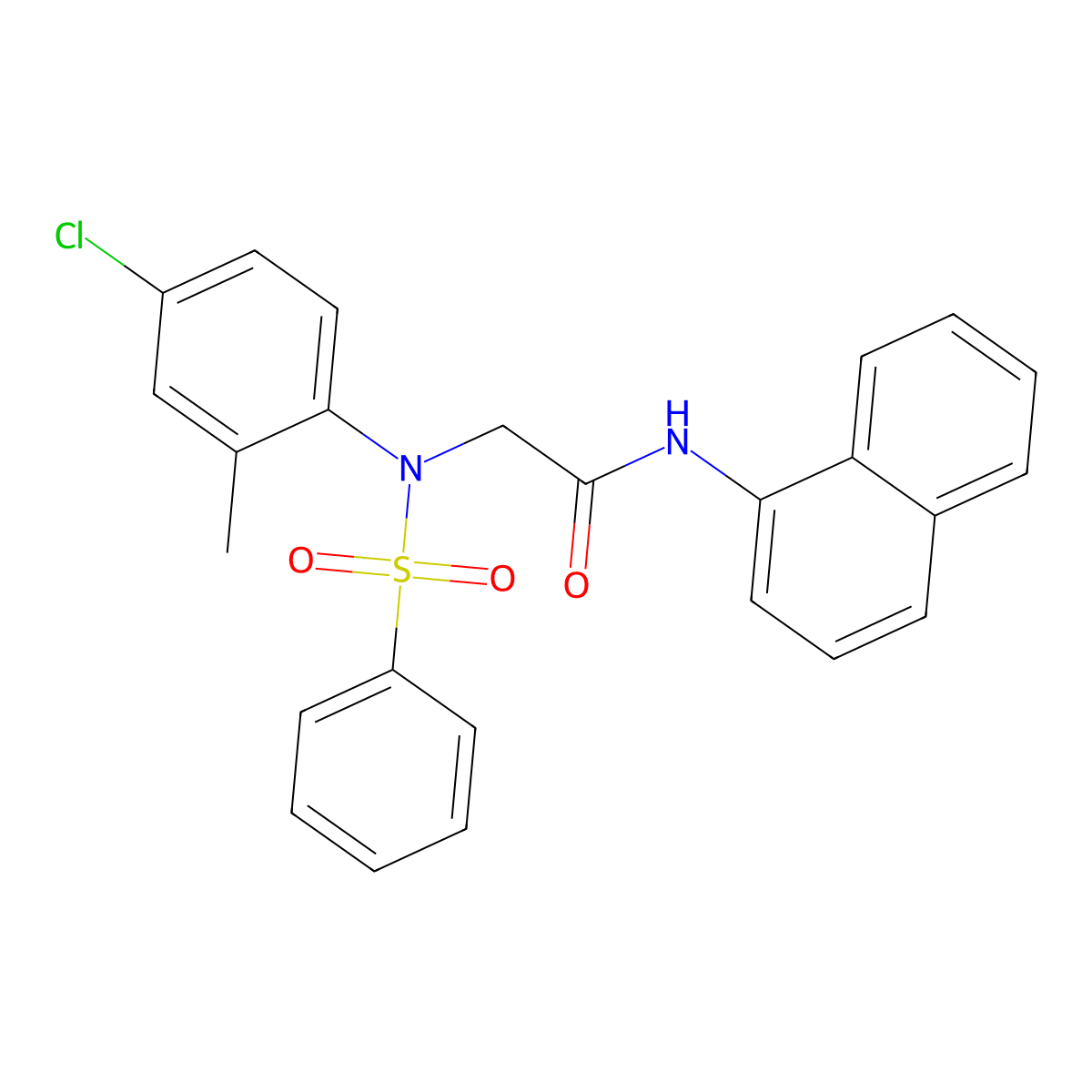 2-[N-(benzenesulfonyl)-4-chloro-2-methylanilino]-N-naphthalen-1-ylacetamide molecular structure, CAS 6189-44-2