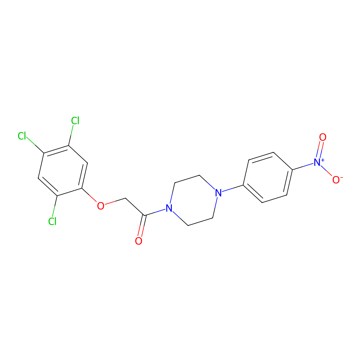 1-[4-(4-Nitrophenyl)piperazin-1-yl]-2-(2,4,5-trichlorophenoxy)ethanone molecular structure, CAS 6189-59-9
