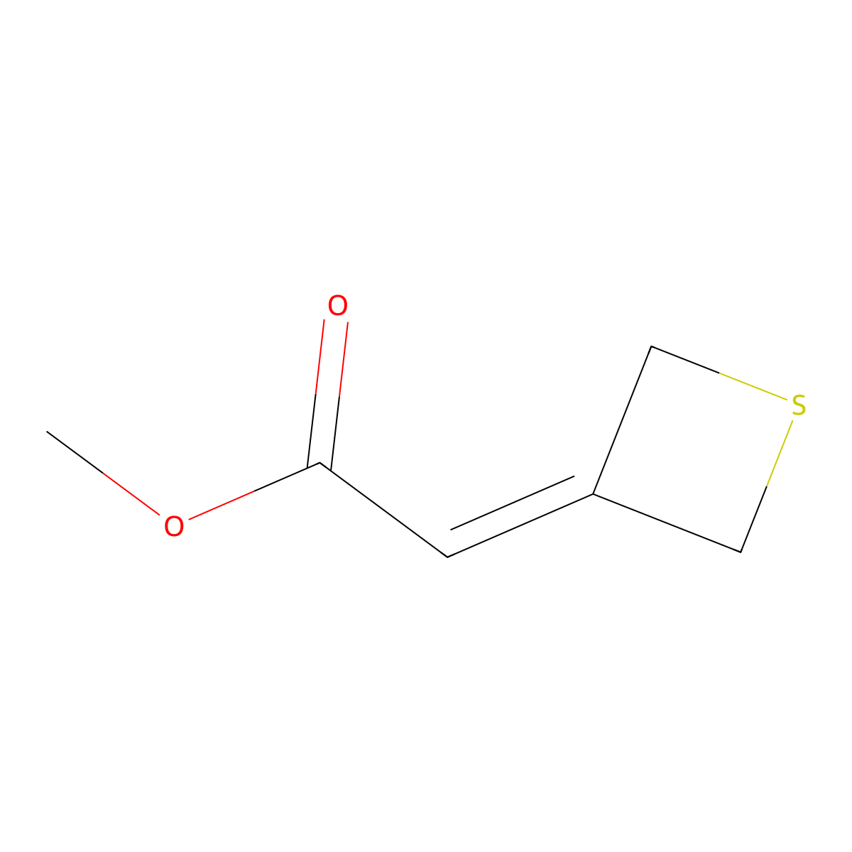 Methyl 2-(thietan-3-ylidene)acetate molecular structure, CAS 61890-04-8