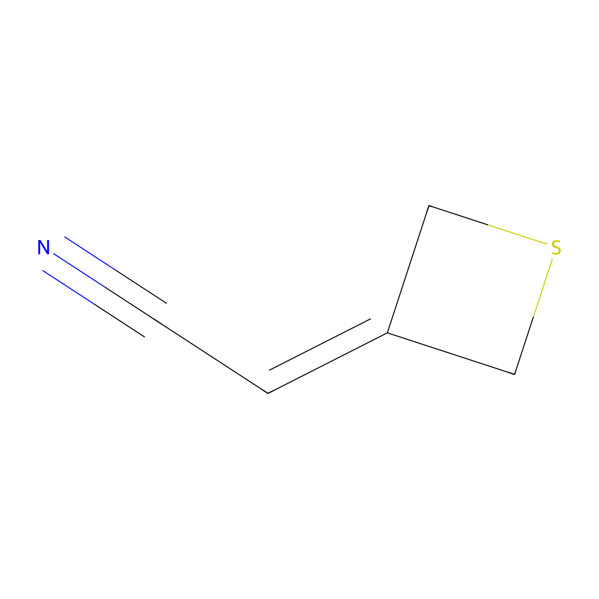 2-(Thietan-3-ylidene)acetonitrile molecular structure, CAS 61890-05-9