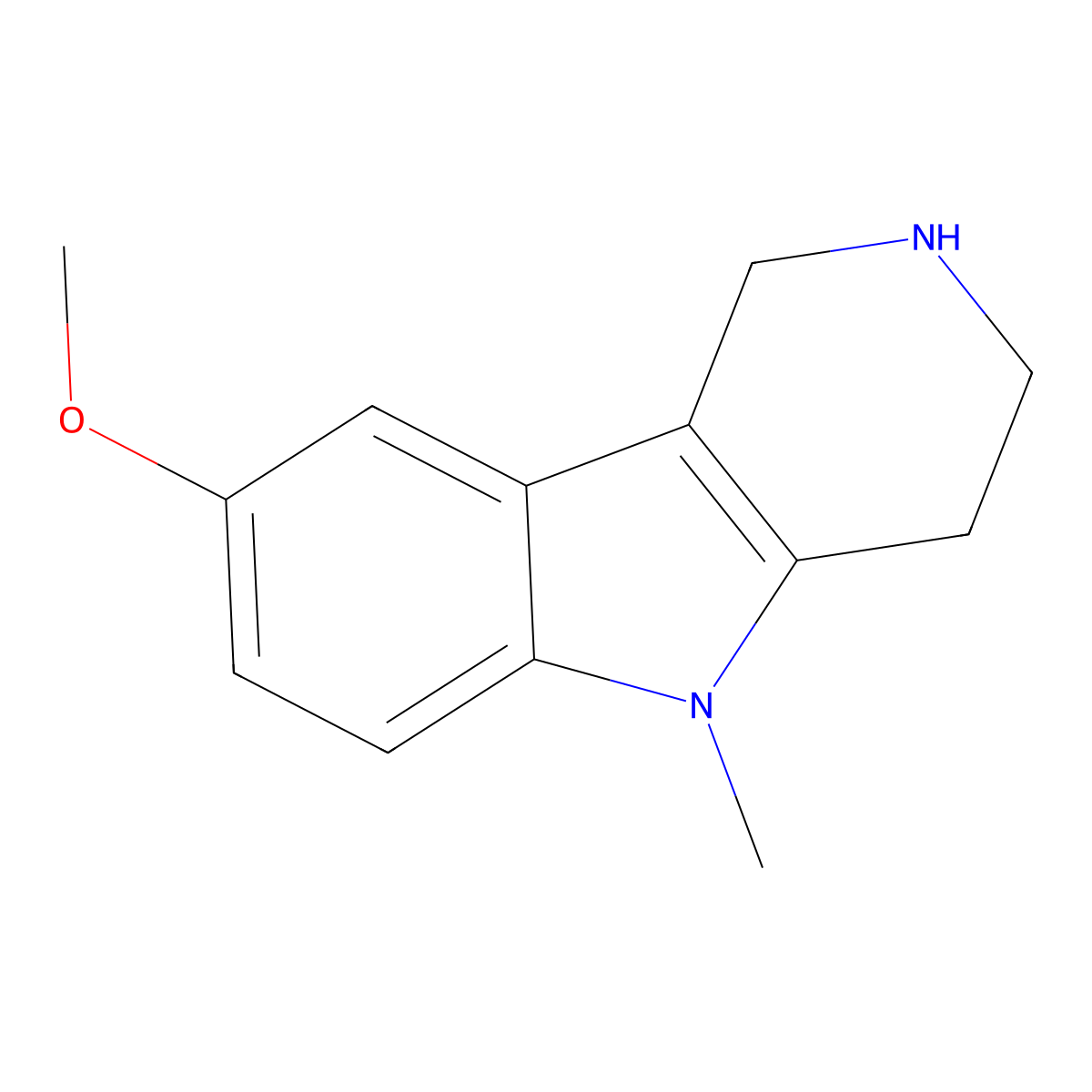 8-Methoxy-5-methyl-2,3,4,5-tetrahydro-1H-pyrido[4,3-b]indole molecular structure, CAS 618910-07-9
