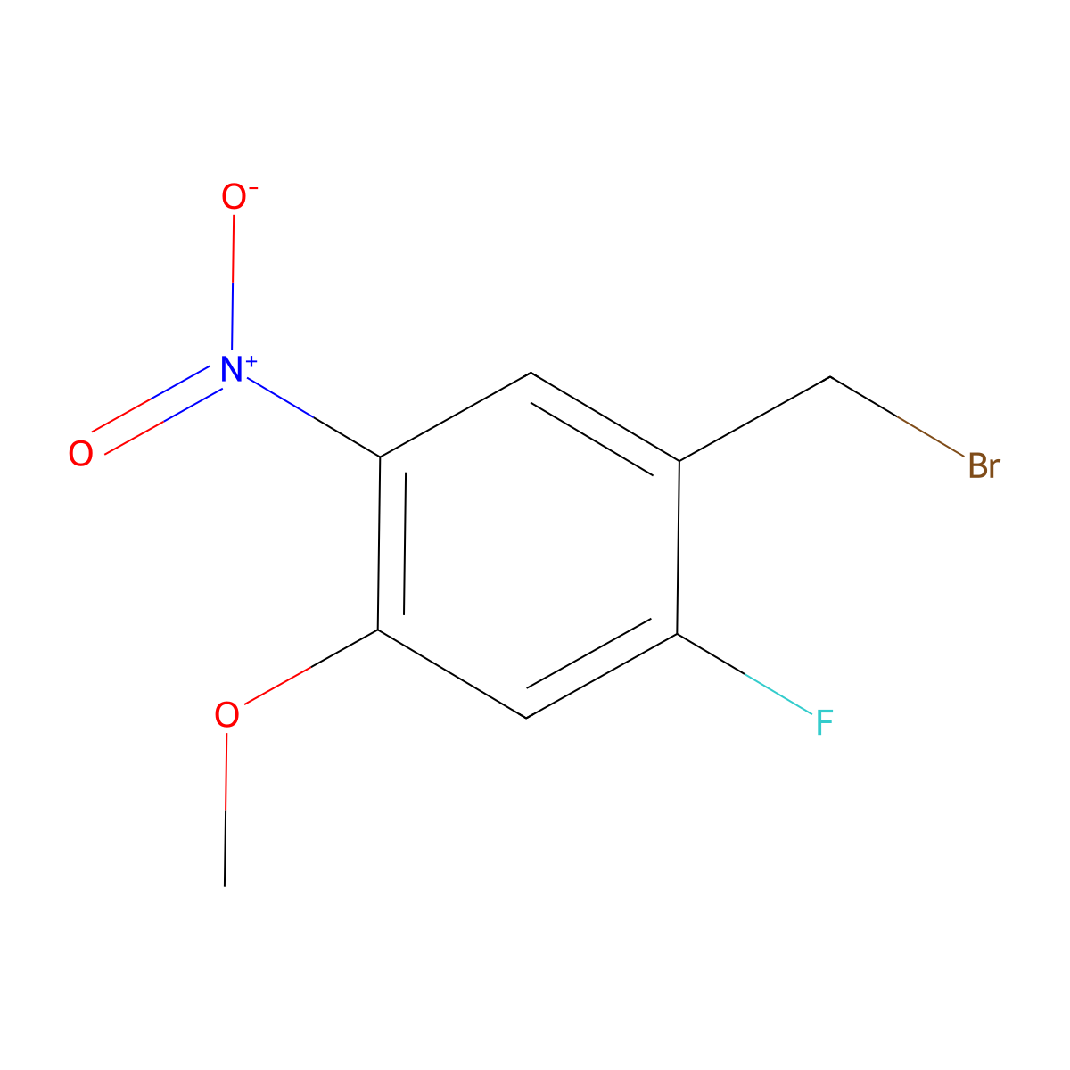 2-Fluoro-4-methoxy-5-nitrobenzyl bromide molecular structure, CAS 618914-29-7