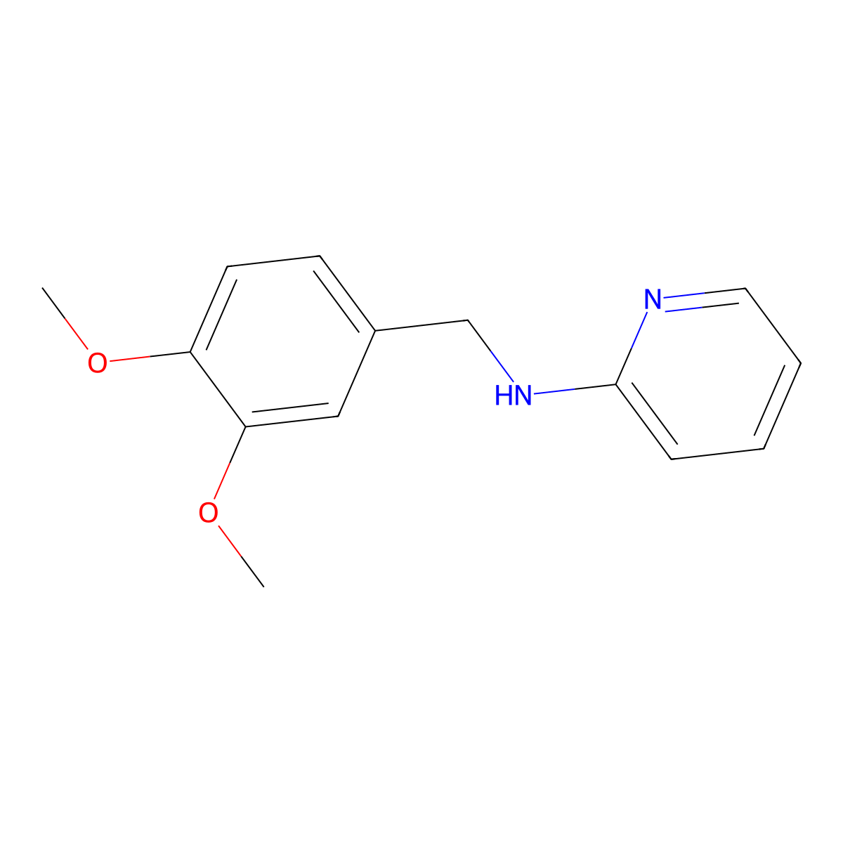 N-[(3,4-dimethoxyphenyl)methyl]pyridin-2-amine molecular structure, CAS 61893-82-1